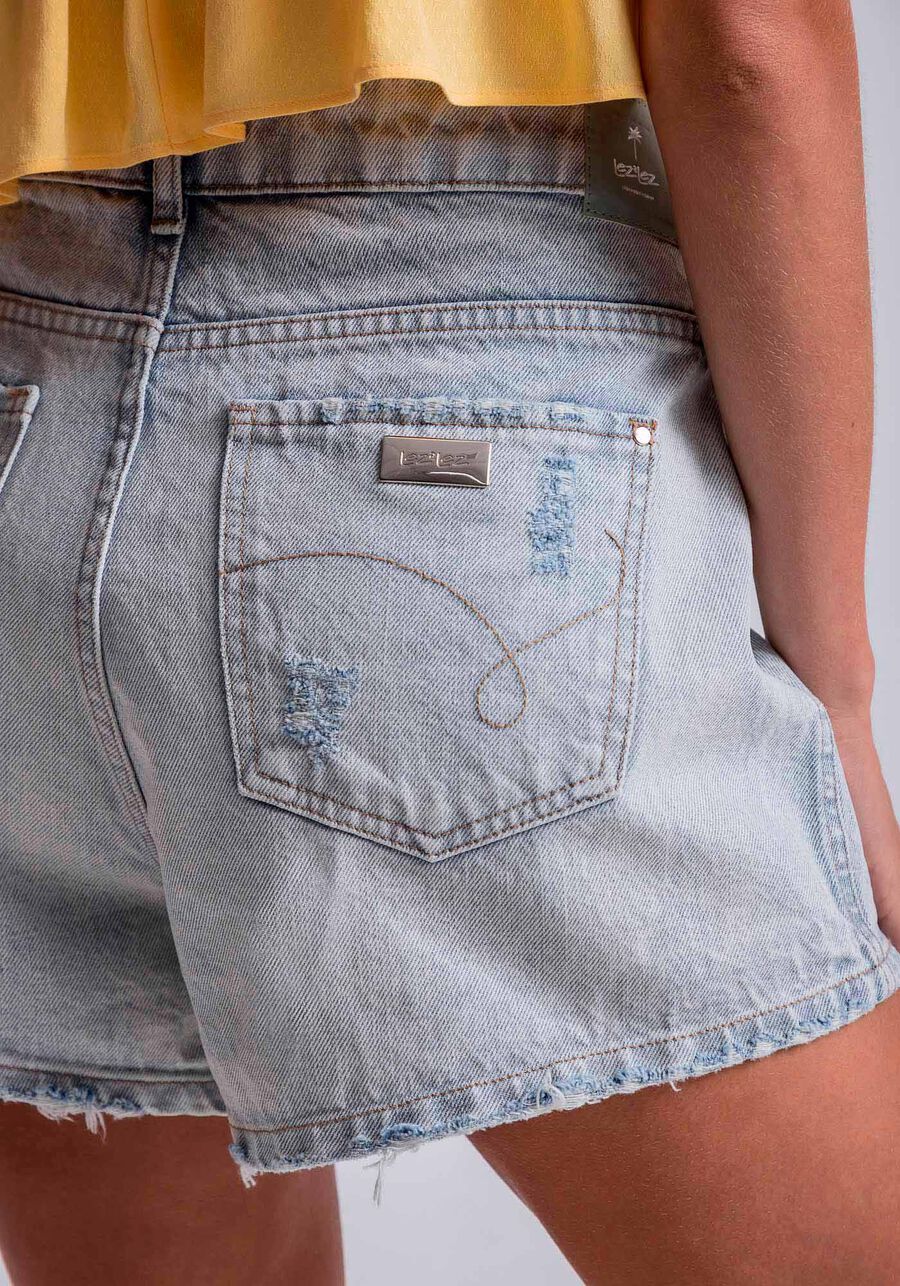 Shorts Jeans Rio Cintura Média com Bordado, , large.