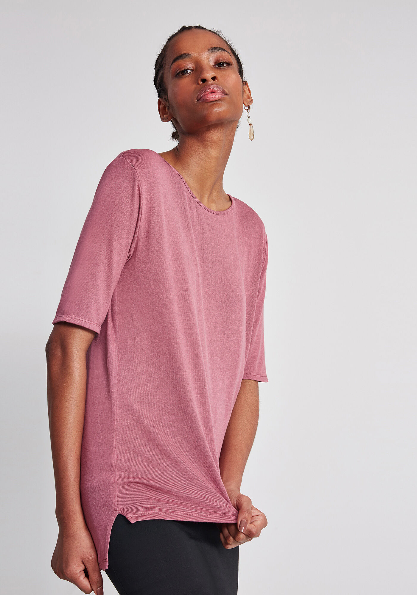 Blusa Manga Curta B&aacute;sica Ampla, , large.