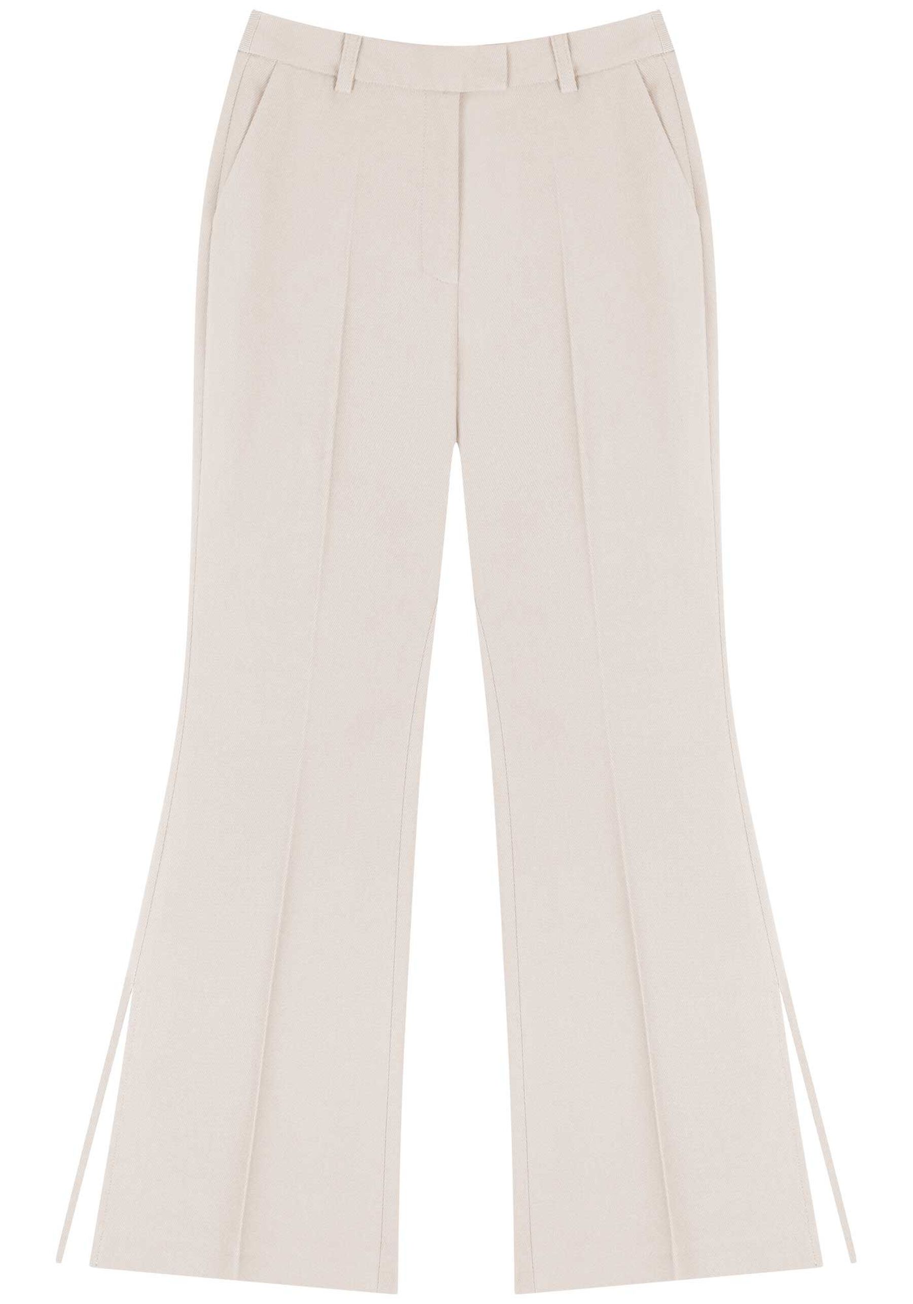 Calça Reta Com Cintura Média E Aberturas Na Barra, . Calça Reta Com Cintura Média E Aberturas Na Barra, , large.