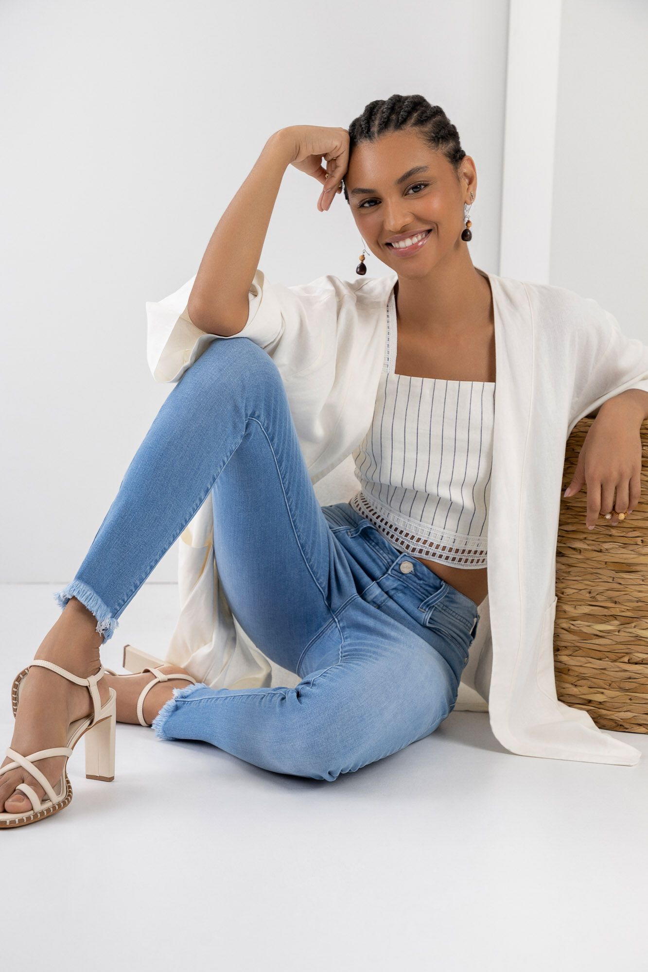 Calça jeans hot sale com cropped