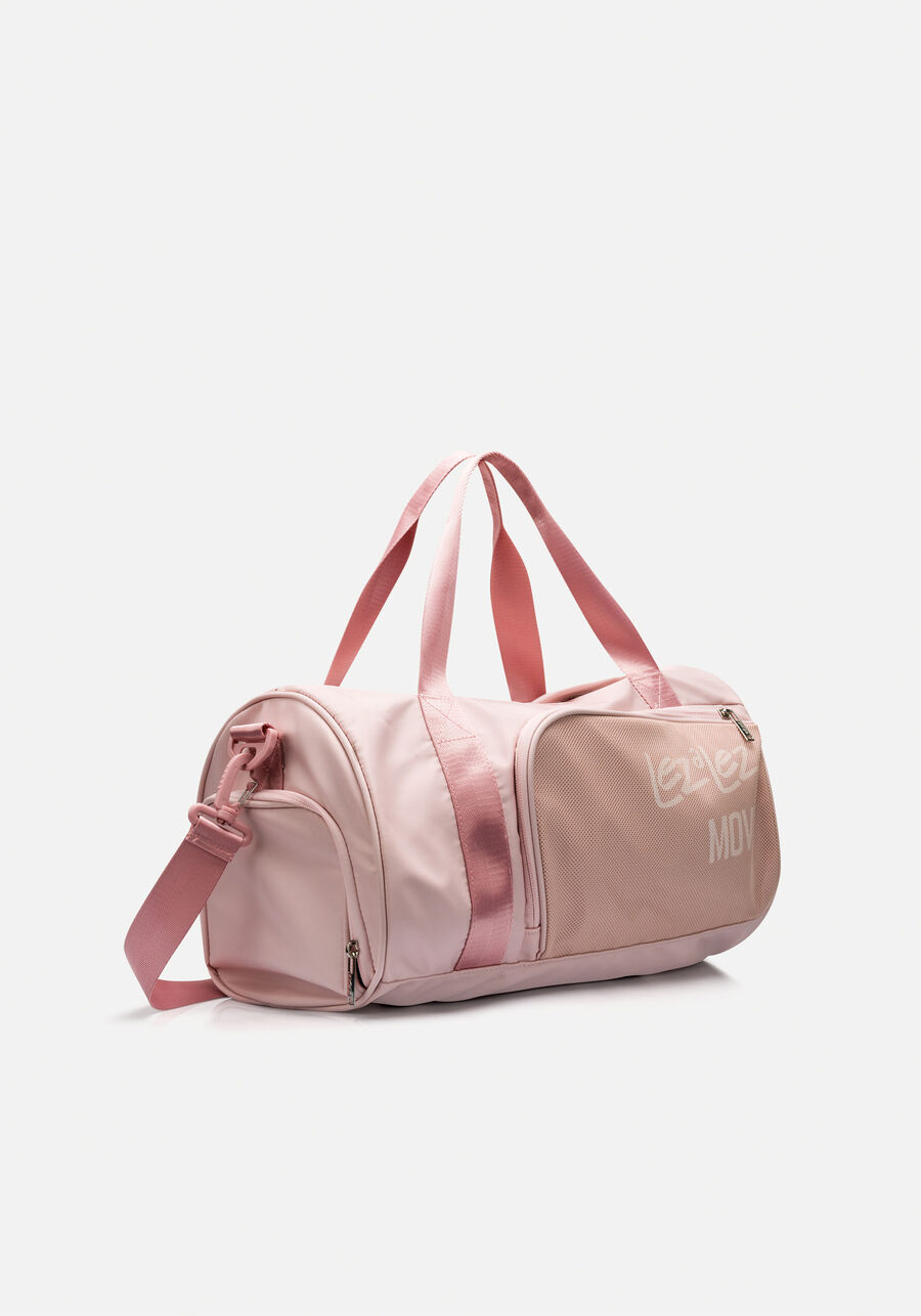 Bolsa Grande De Academia Com Alça Longa E Bolsos, ROSA APRICOT. Bolsa Grande De Academia Com Alça Longa E Bolsos, ROSA APRICOT, large.