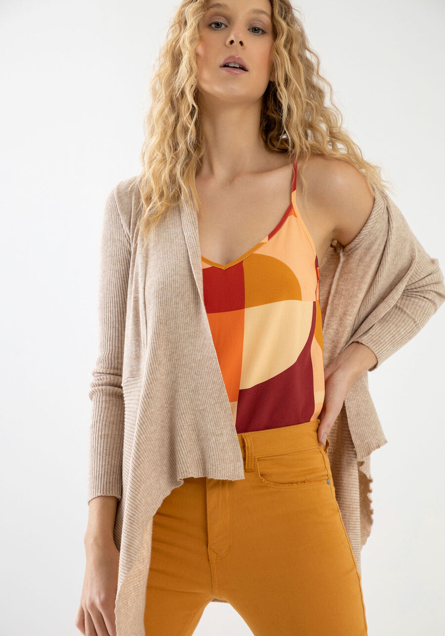 Blusa com Alças em Viscose Estampada, . Blusa com Alças em Viscose Estampada, , large.