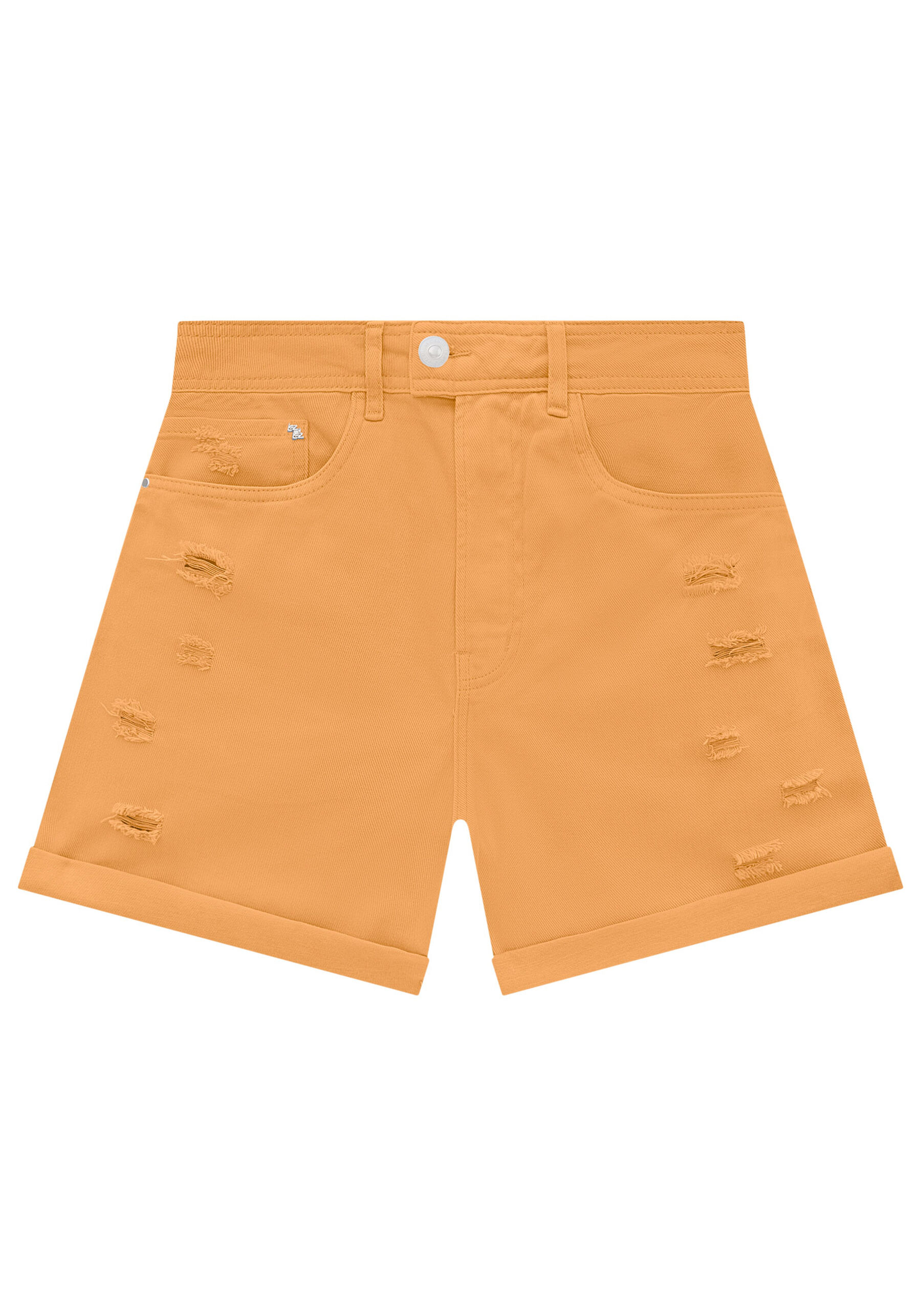Shorts Sarja Mom com Cintura Super Alta, BEGE HAZEL. Shorts Sarja Mom com Cintura Super Alta, BEGE HAZEL, large.