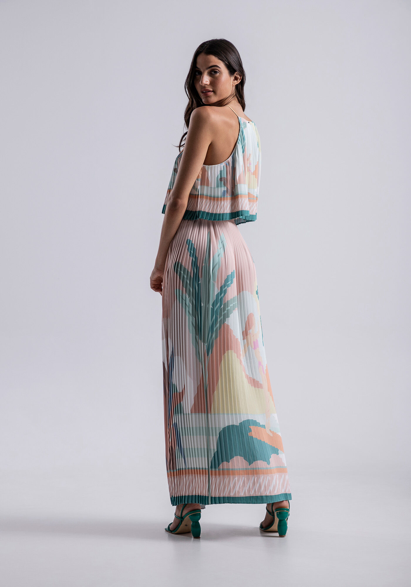 Blusa com Al&ccedil;as em Tecido Poly Plissada, , large.