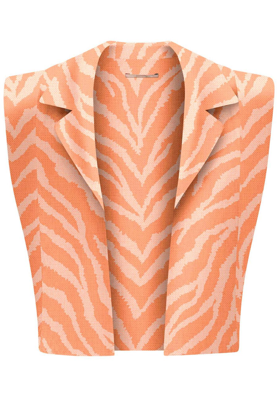 Colete Cropped em Linho Animal Print, . Colete Cropped em Linho Animal Print, , large.