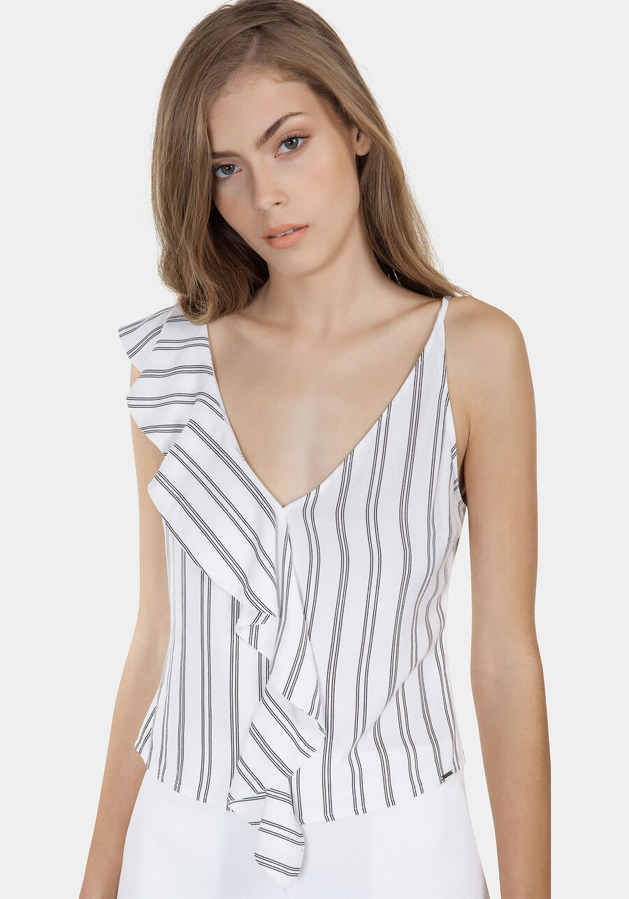 Blusa Estampada Babado Tecido, . Blusa Estampada Babado Tecido, , large.