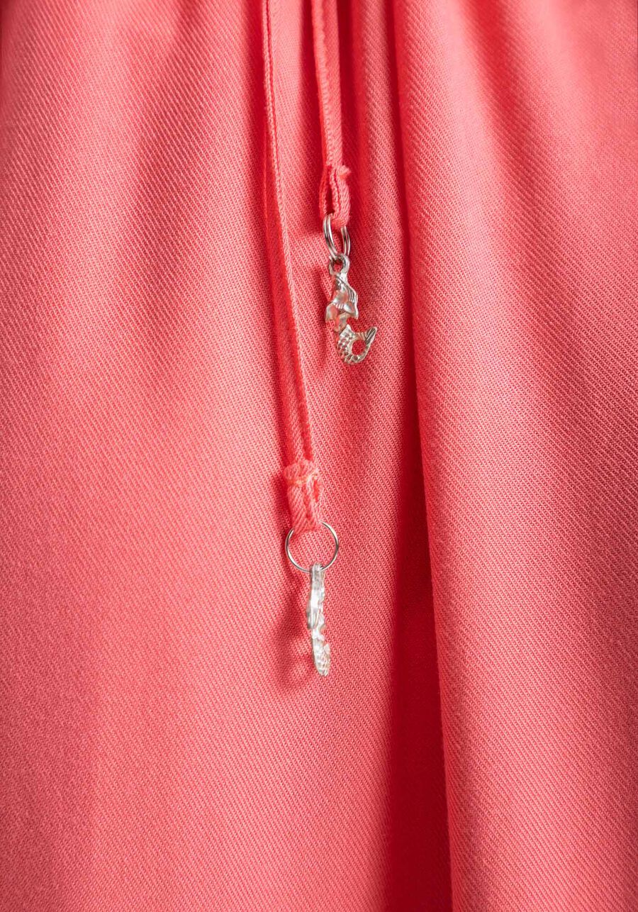 Vestido Midi em Viscose com Babado e Costas Abertas, SALMAO MELANIE. Vestido Midi em Viscose com Babado e Costas Abertas, SALMAO MELANIE, large.