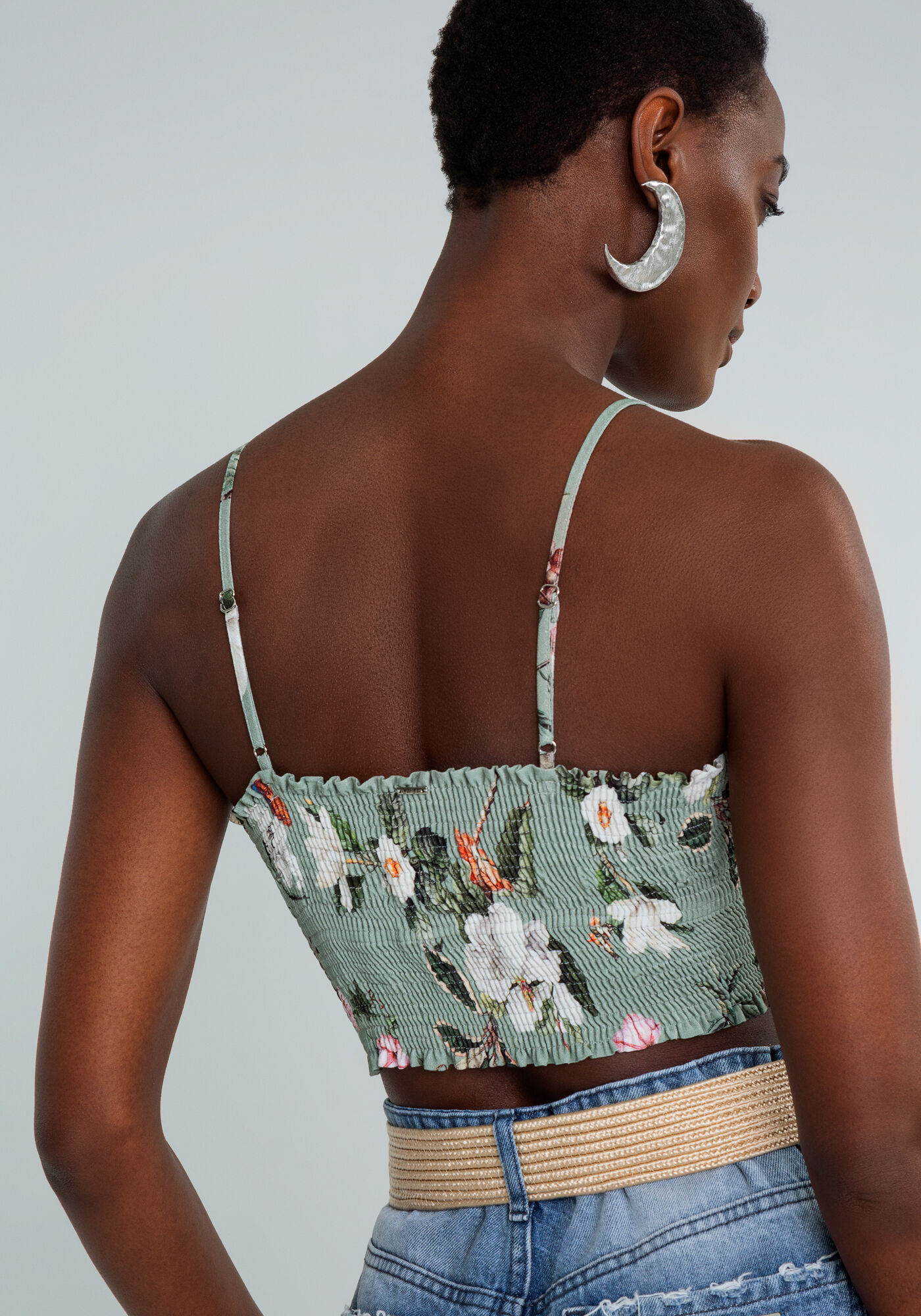 Blusa com Al&ccedil;as Cropped Estampa, , large.