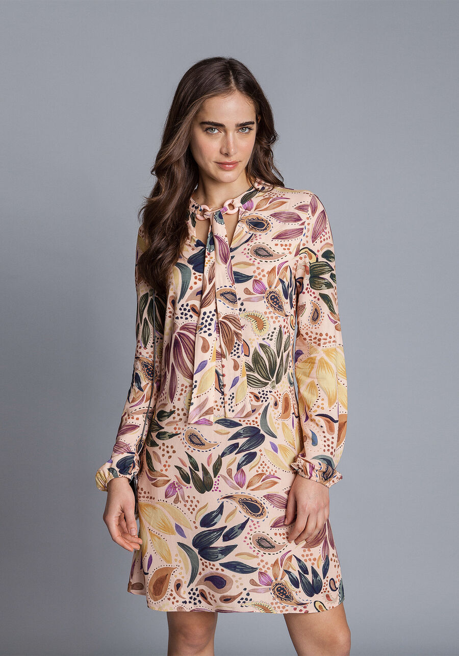 Vestido Manga Longa Estampa, . Vestido Manga Longa Estampa, , large.