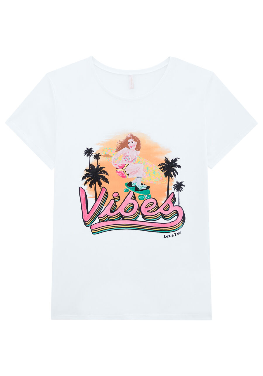 T-Shirts Play Lez Vibes, BRANCO. T-Shirts Play Lez Vibes, BRANCO, large.