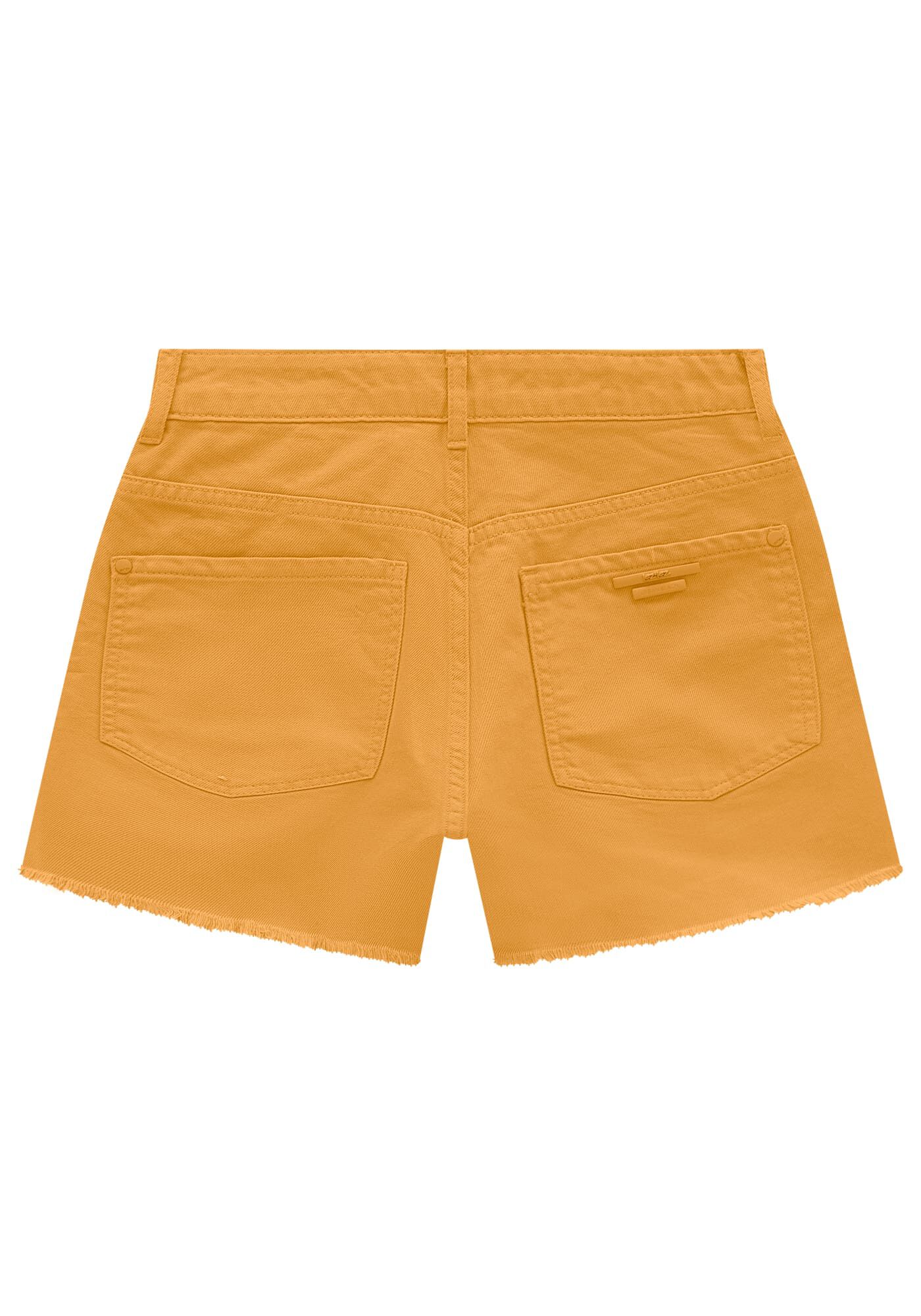 Shorts Sarja Color Cintura Super Alta Hot Pant, , large.