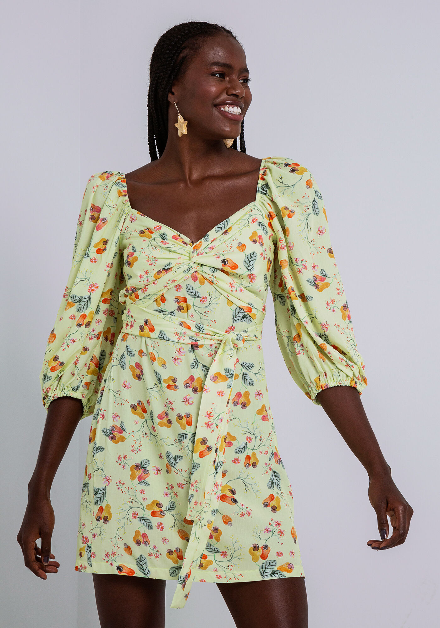 Vestido Manga 3/4 transpassado, , large.