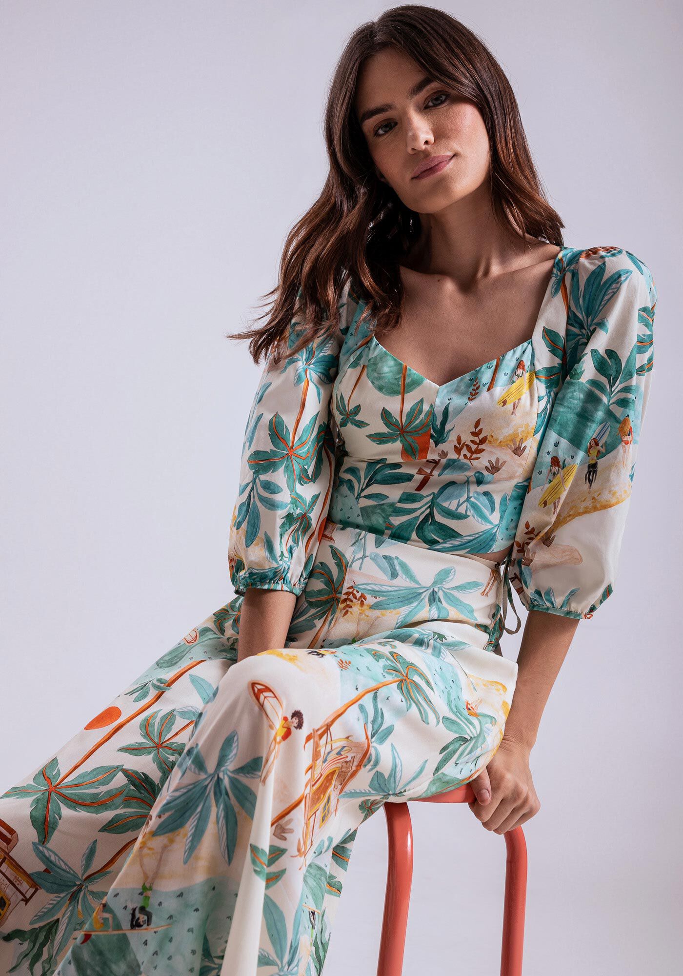 Cal&ccedil;a Pantacourt Viscose Estampada, , large.