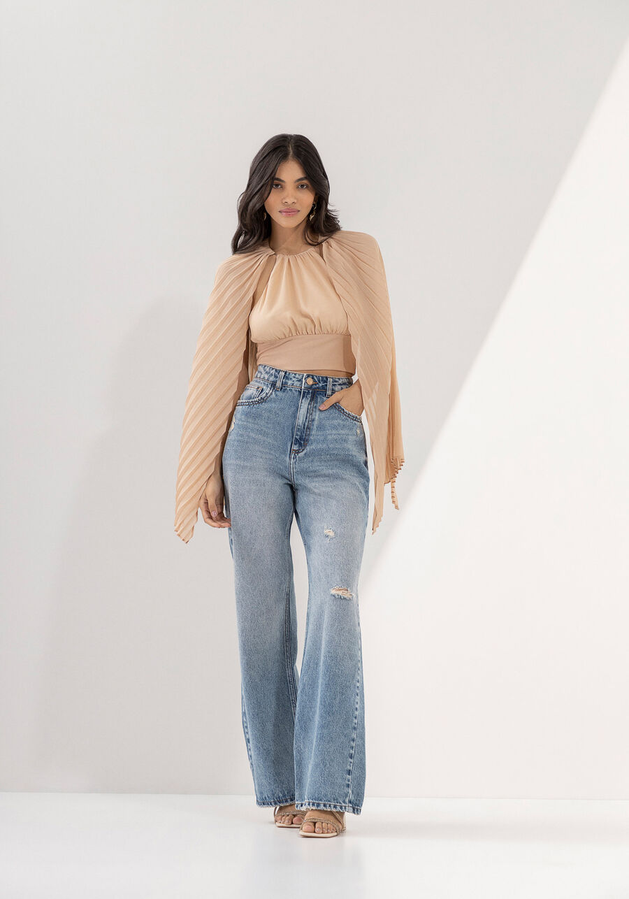 Calça Jeans Wide Leg Super Alta Estonada, . Calça Jeans Wide Leg Super Alta Estonada, , large.