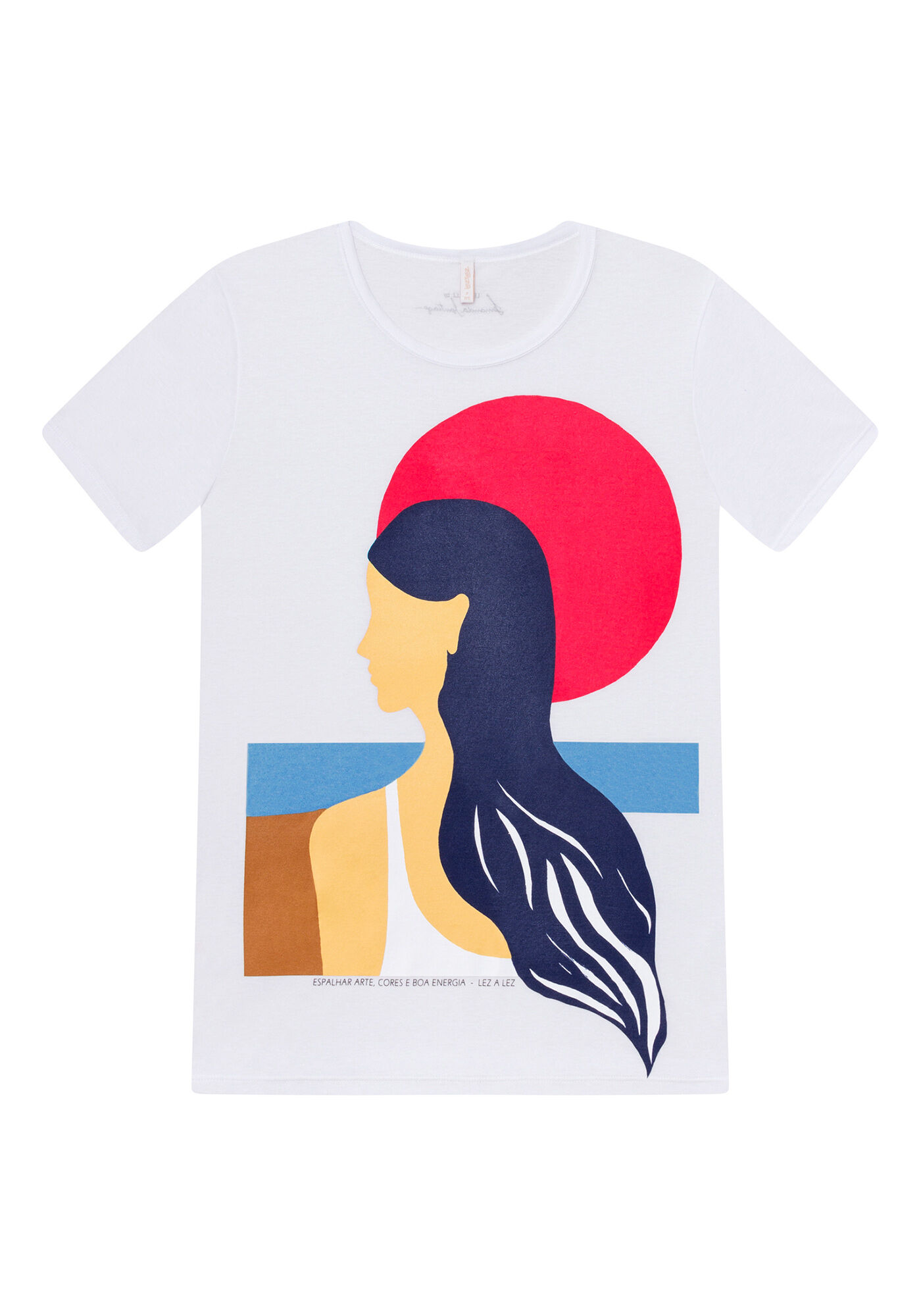 Blusa Manga Curta Estampa Silhueta, , large.