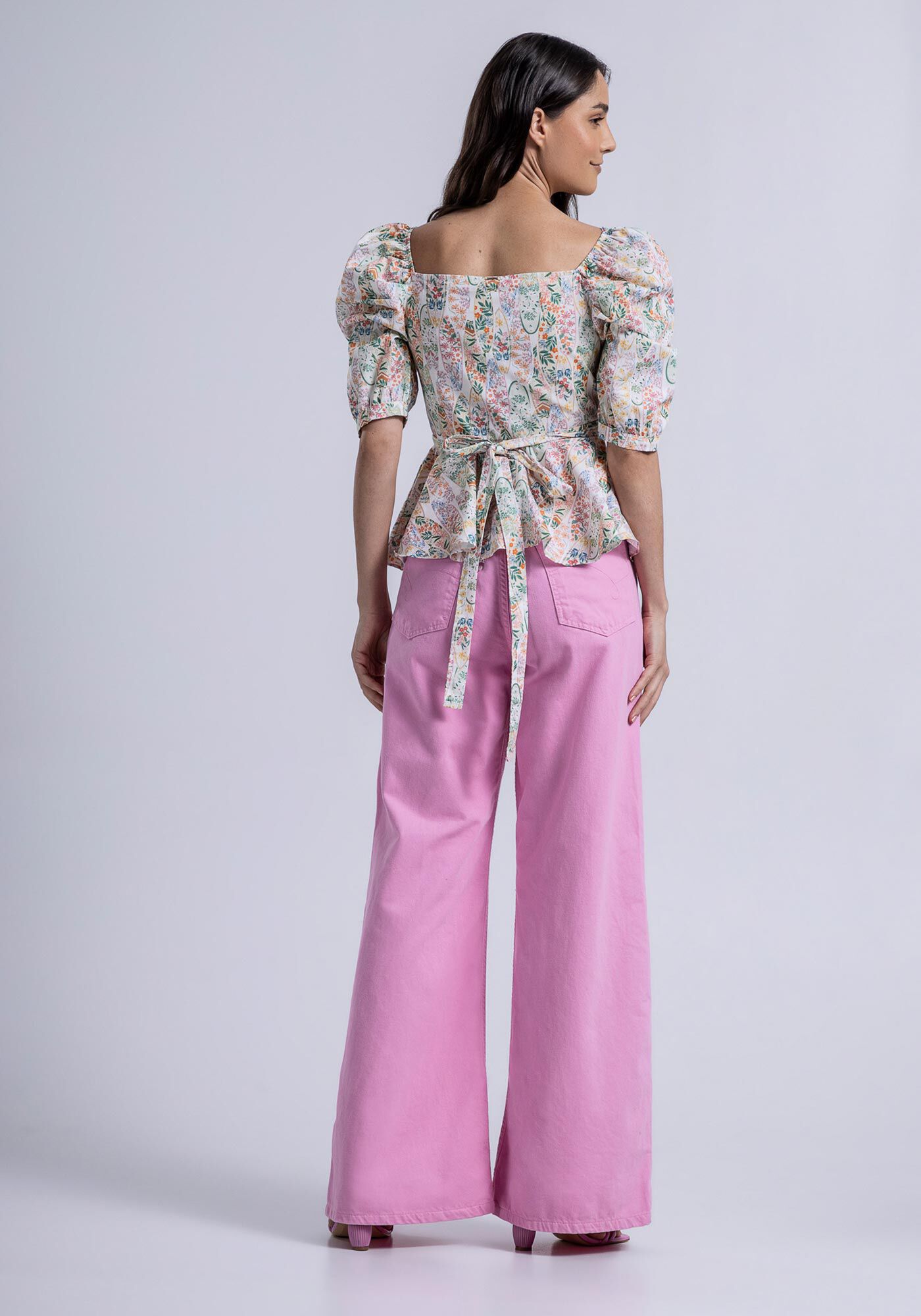 Blusa Transpassada em Tecido Atlanta Estampada, , large.