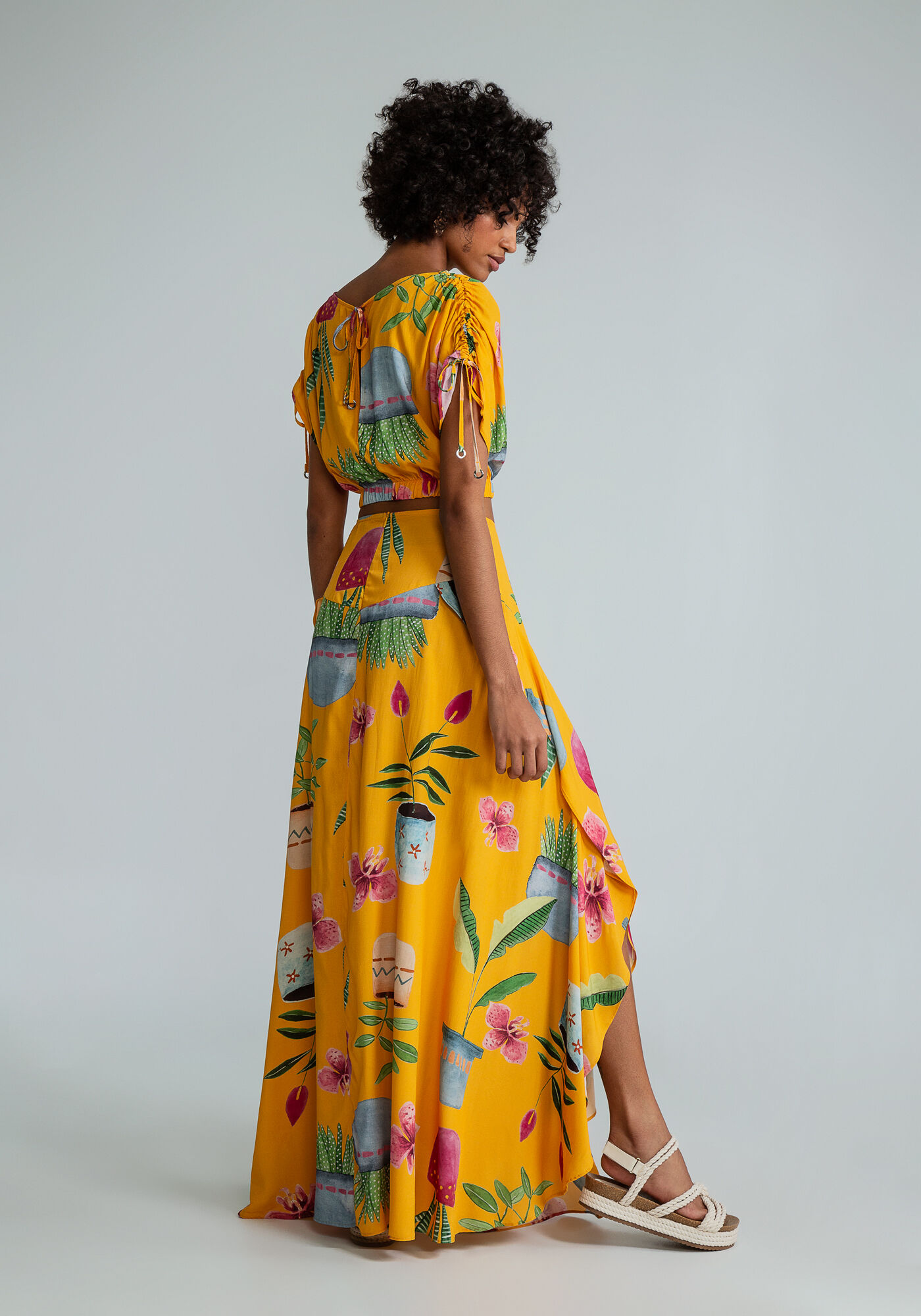 Saia Longa Babados Estampado, VARANDA, large.