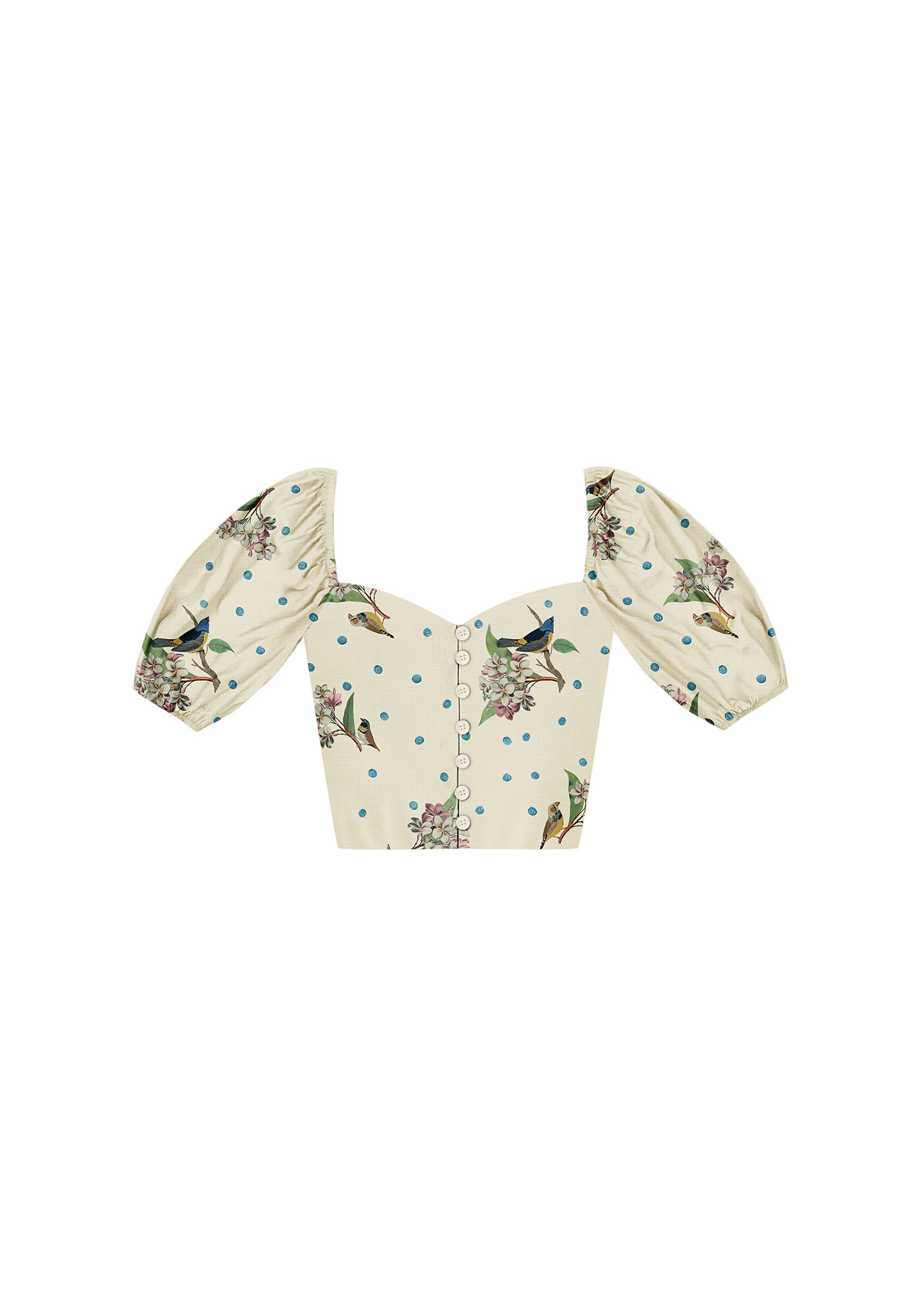Blusa Cropped Manga Bufante Estampa, , large.