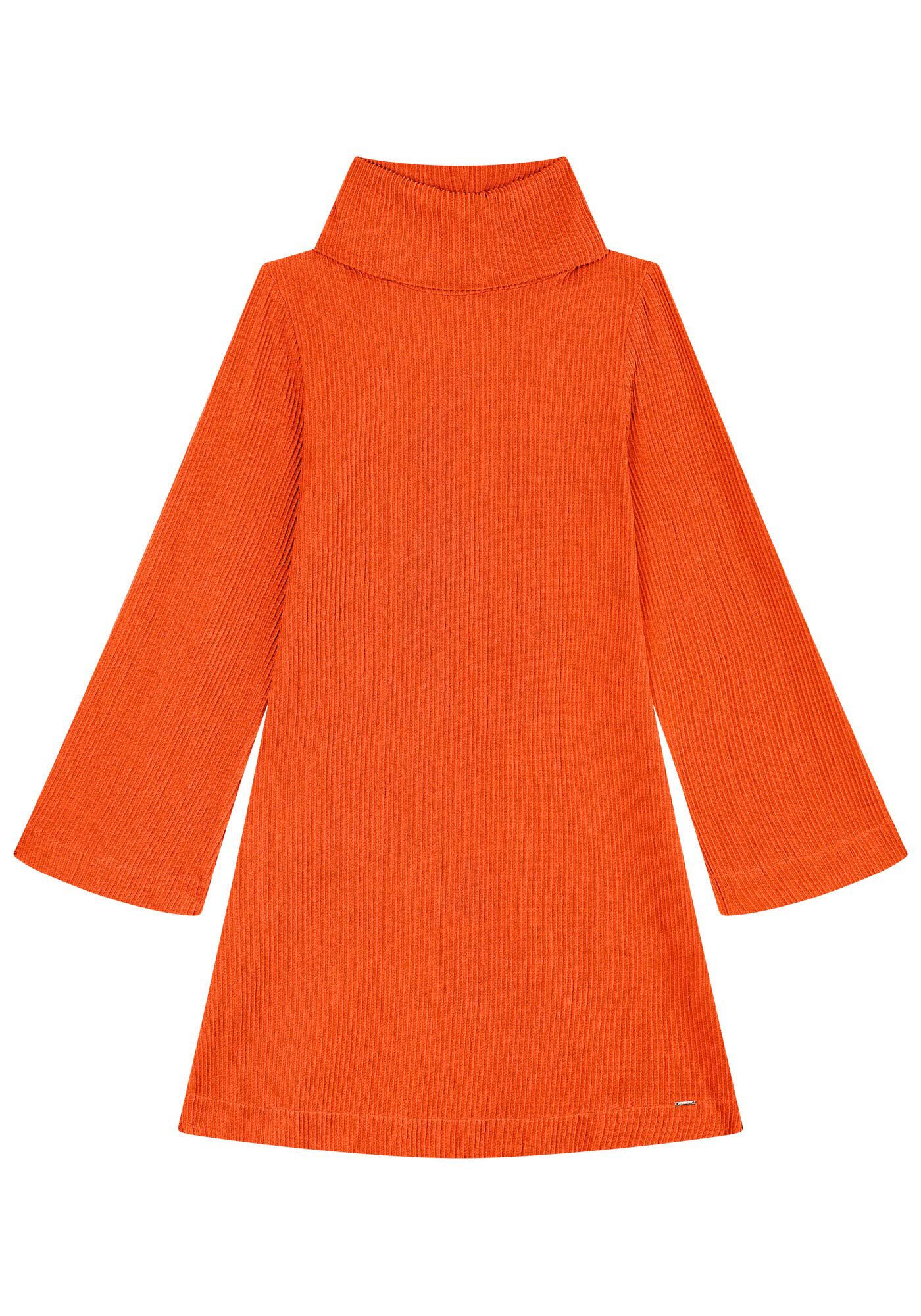 Vestido Curto Manga Longa com M&aacute;xi Gola Alta, , large.