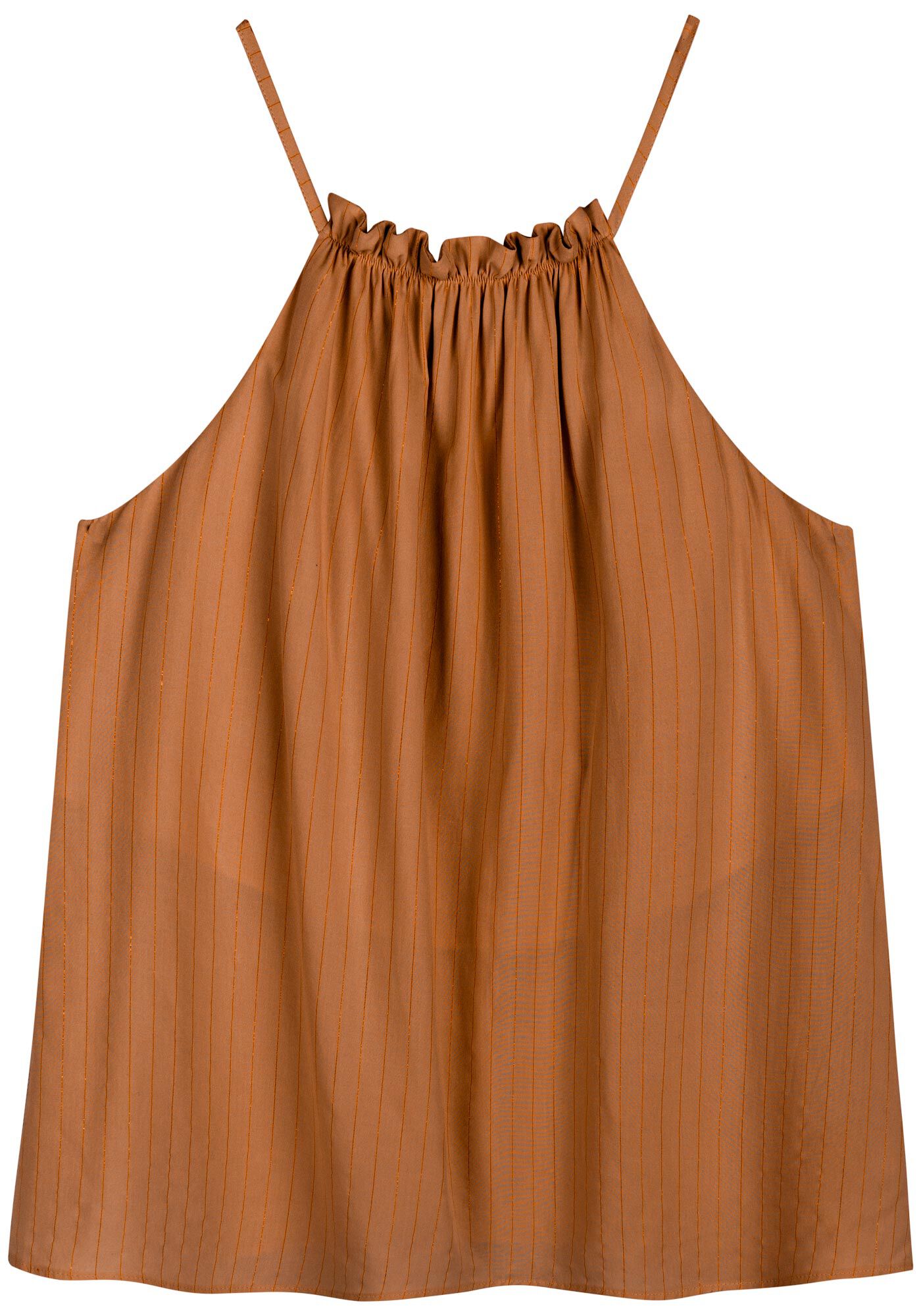 Blusa De Al&ccedil;as Finas Em Viscose Com Franzidos, , large.