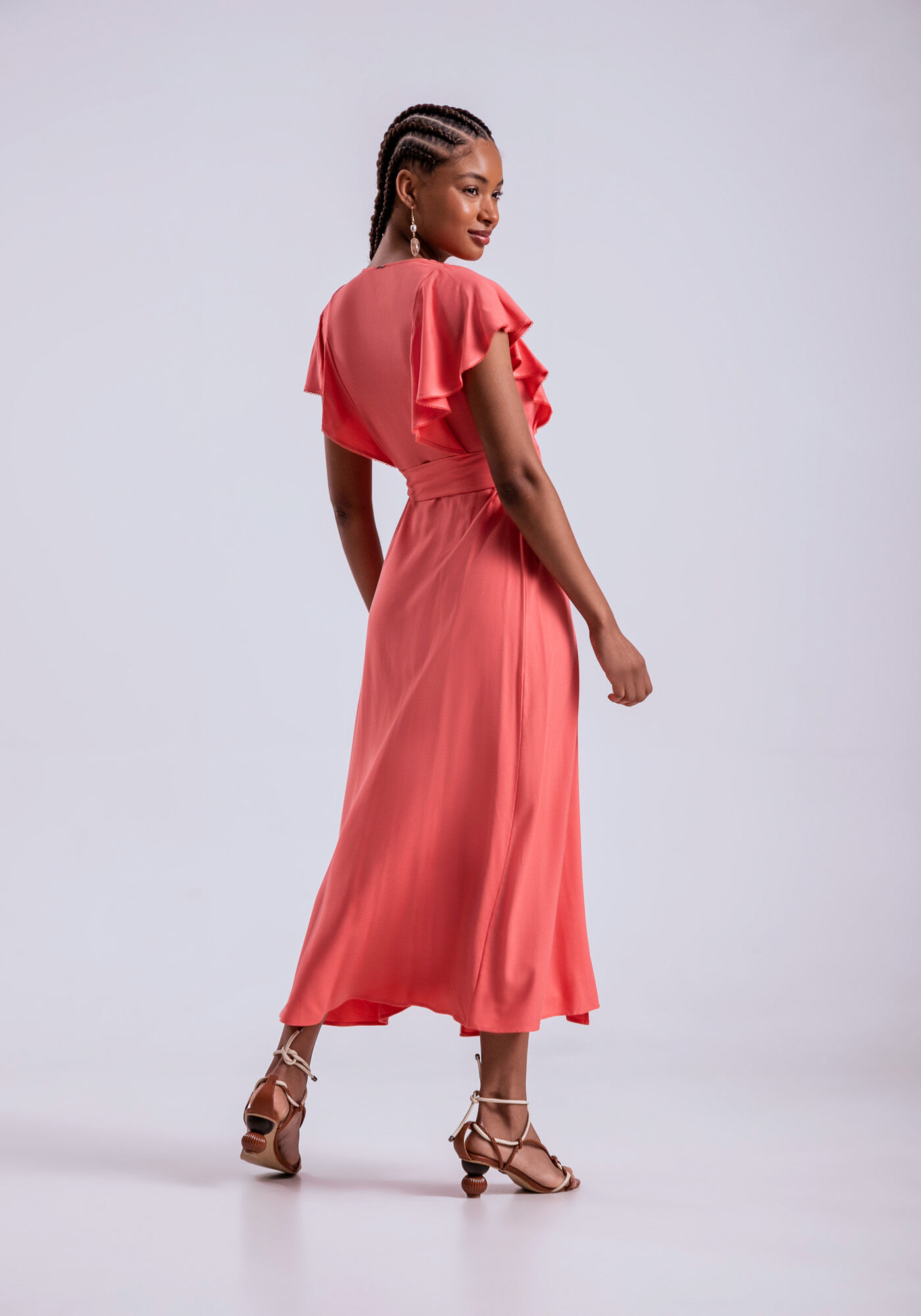 Vestido transpassado deals midi justo