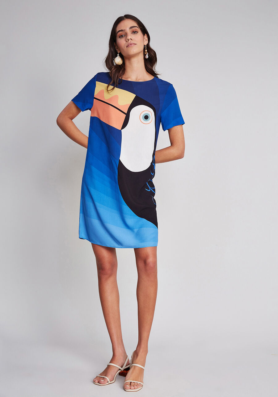 Vestido Manga Curta Reto Estampa, . Vestido Manga Curta Reto Estampa, , large.
