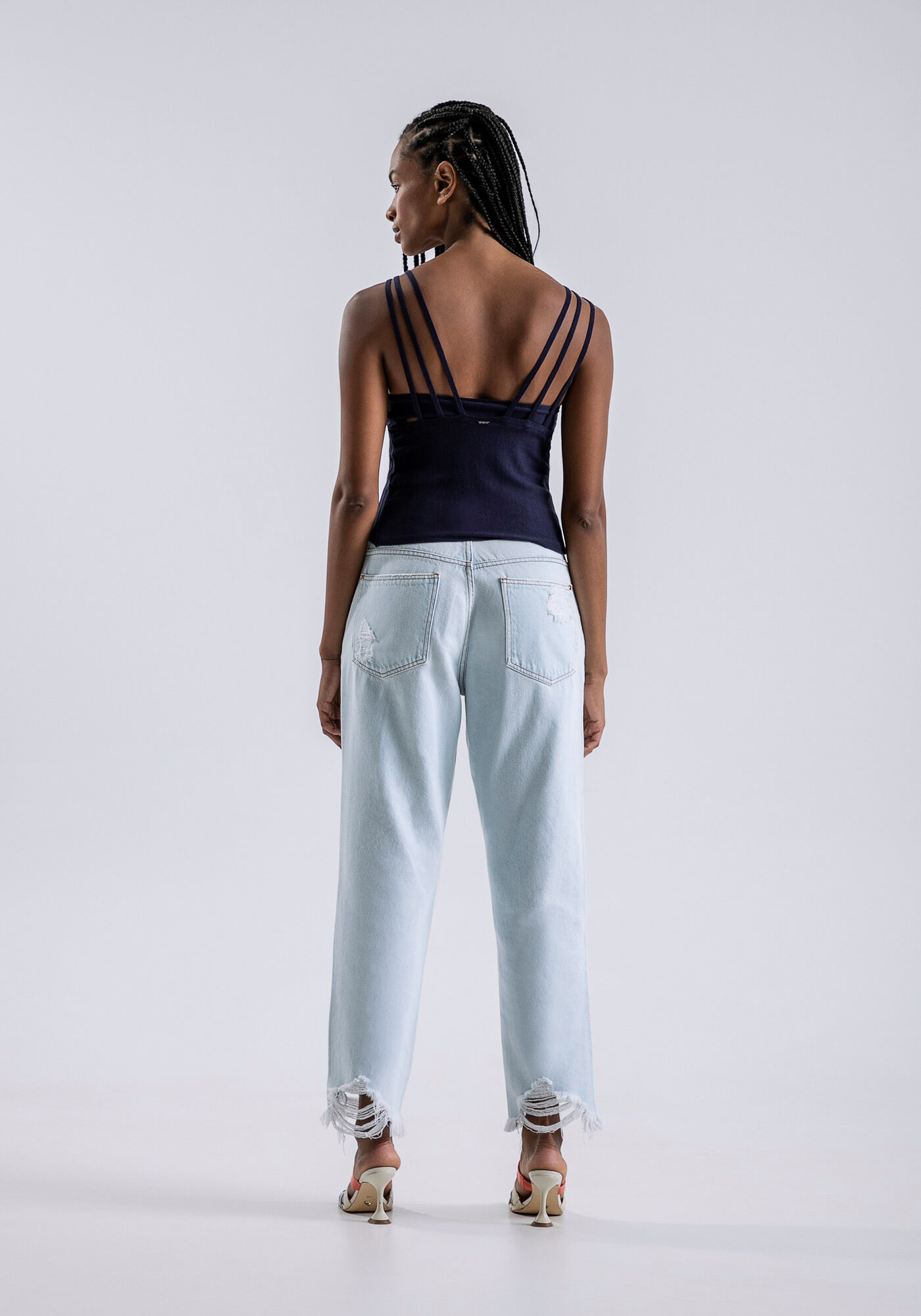 Blusa com Al&ccedil;as Tric&ocirc; com Tiras Costas, MARINHO STELLA, large.