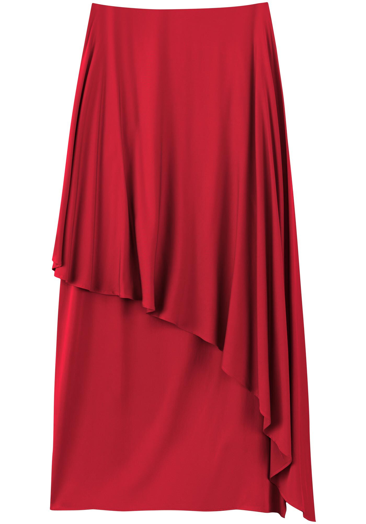 Saia Longa De Cintura Alta Com Sobreposi&ccedil;&atilde;o, VERMELHO POWER, large.