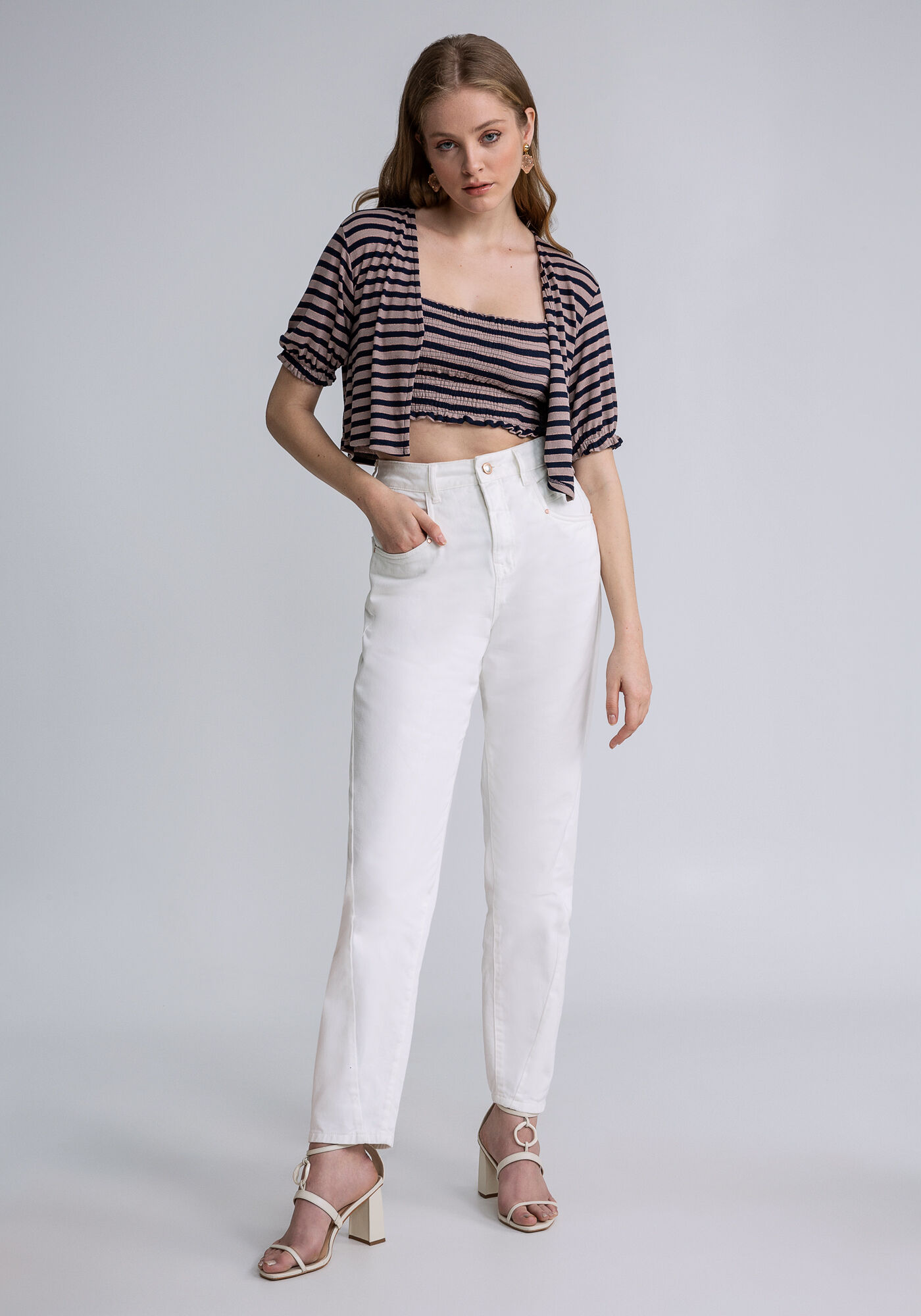 Cardigan Cropped com Top Reto, , large.