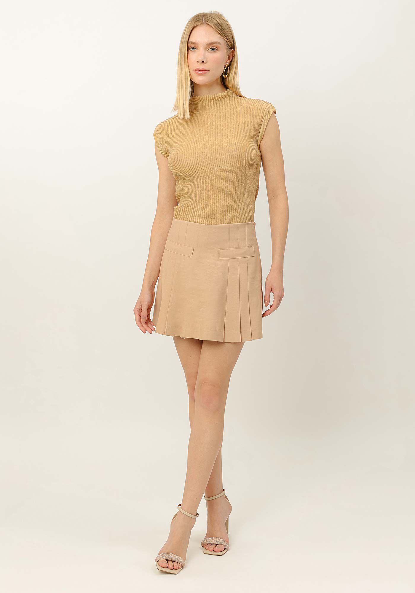 Regata em Tric&ocirc; Lurex com Gola, , large.