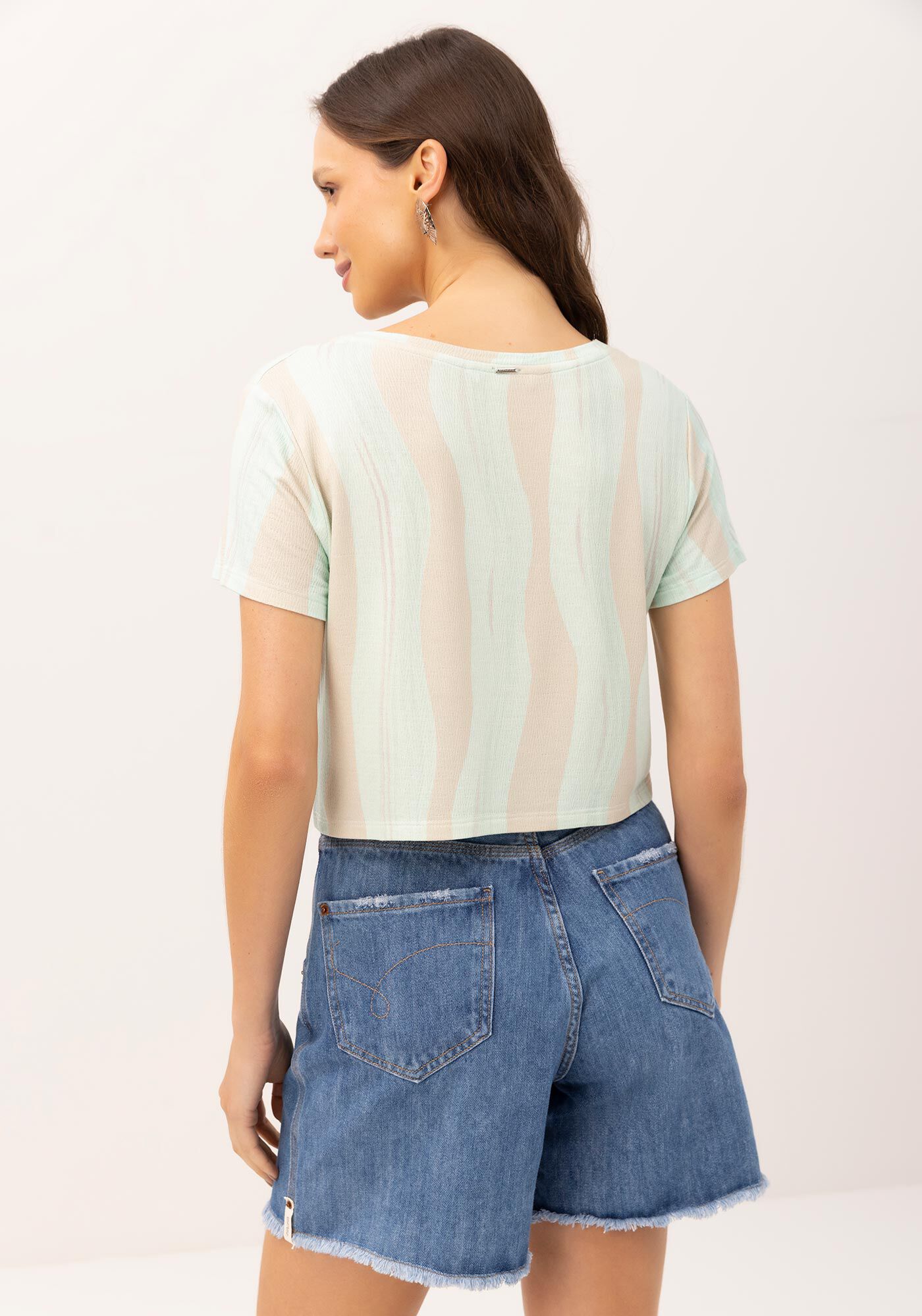 Blusa Manga Curta em Malha com Estampa Desert, , large.