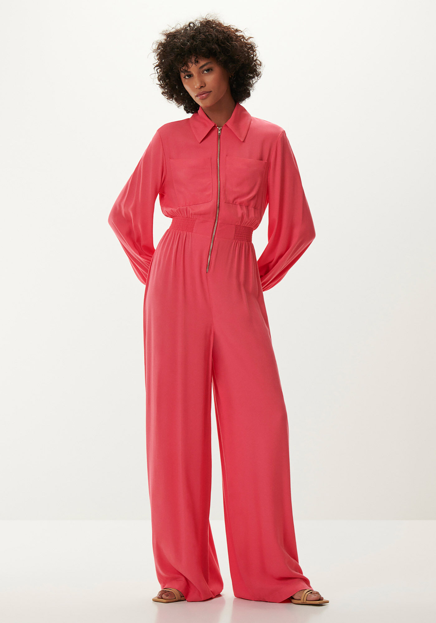 Macac&atilde;o Longo em Viscose Utilit&aacute;rio, ROSA CARACAS, large.