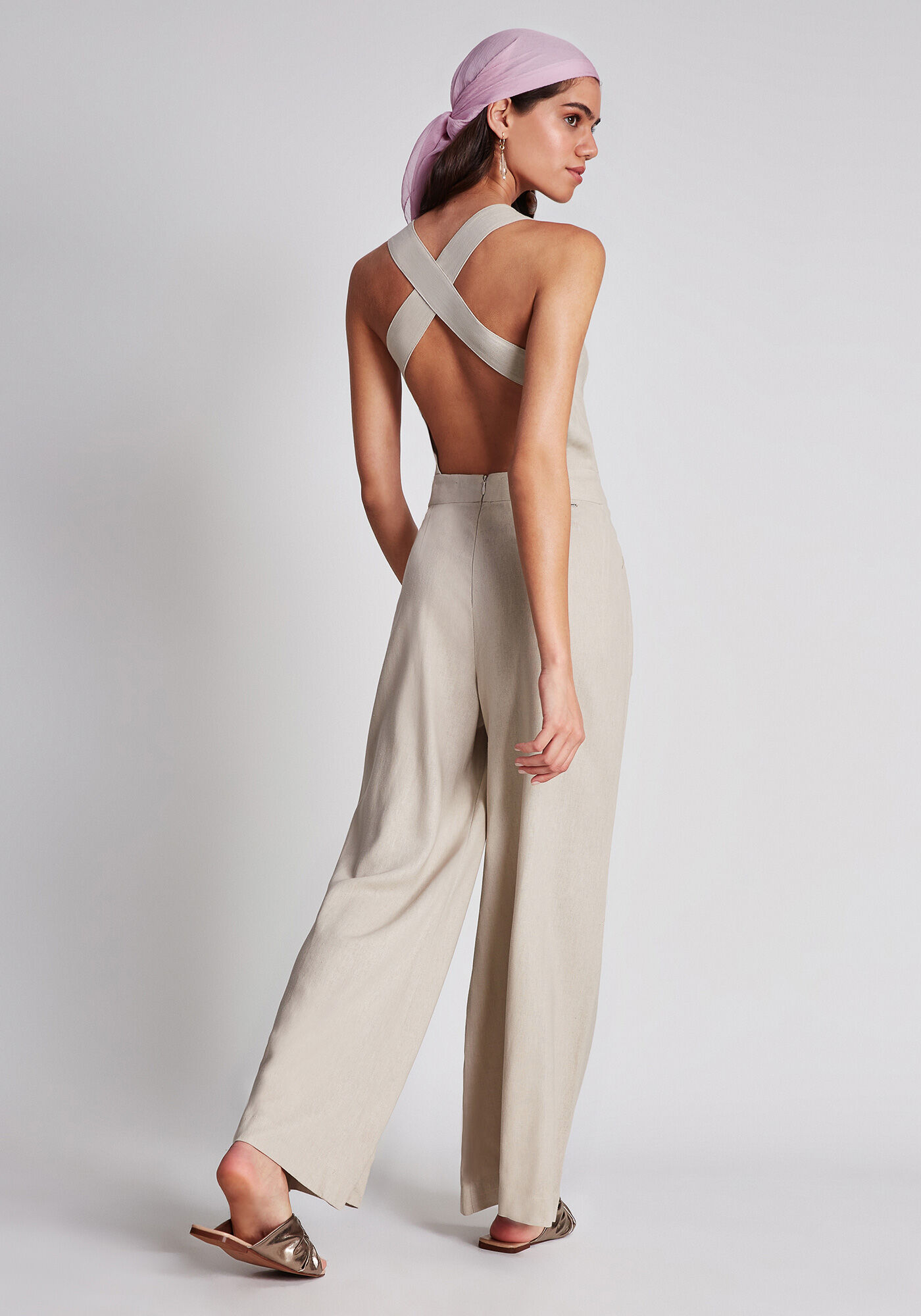 Macac&atilde;o Longo Recorte Costas Linho, , large.