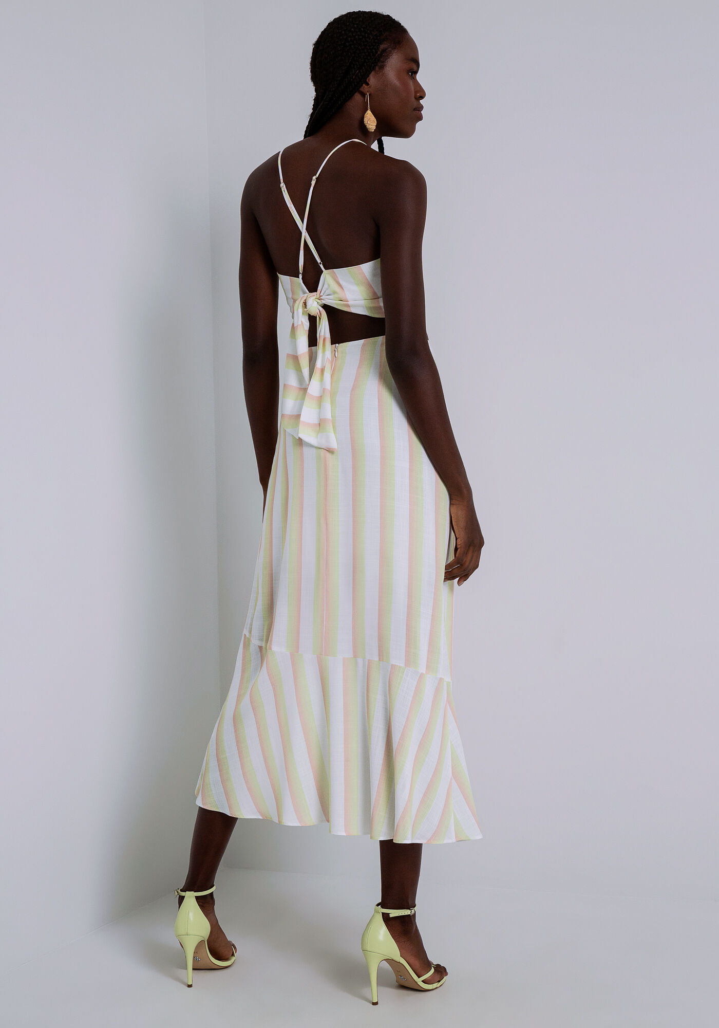 Saia Midi em Viscose com Recorte Sobreposto, , large.