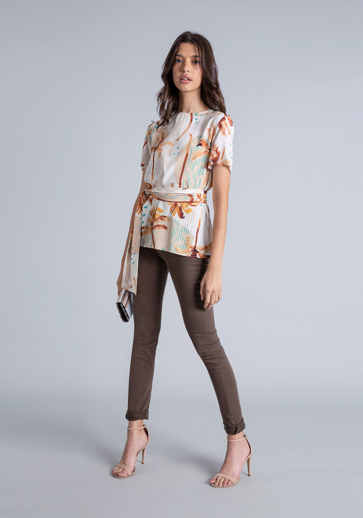 Blusa Estampada com Faixa, , large.