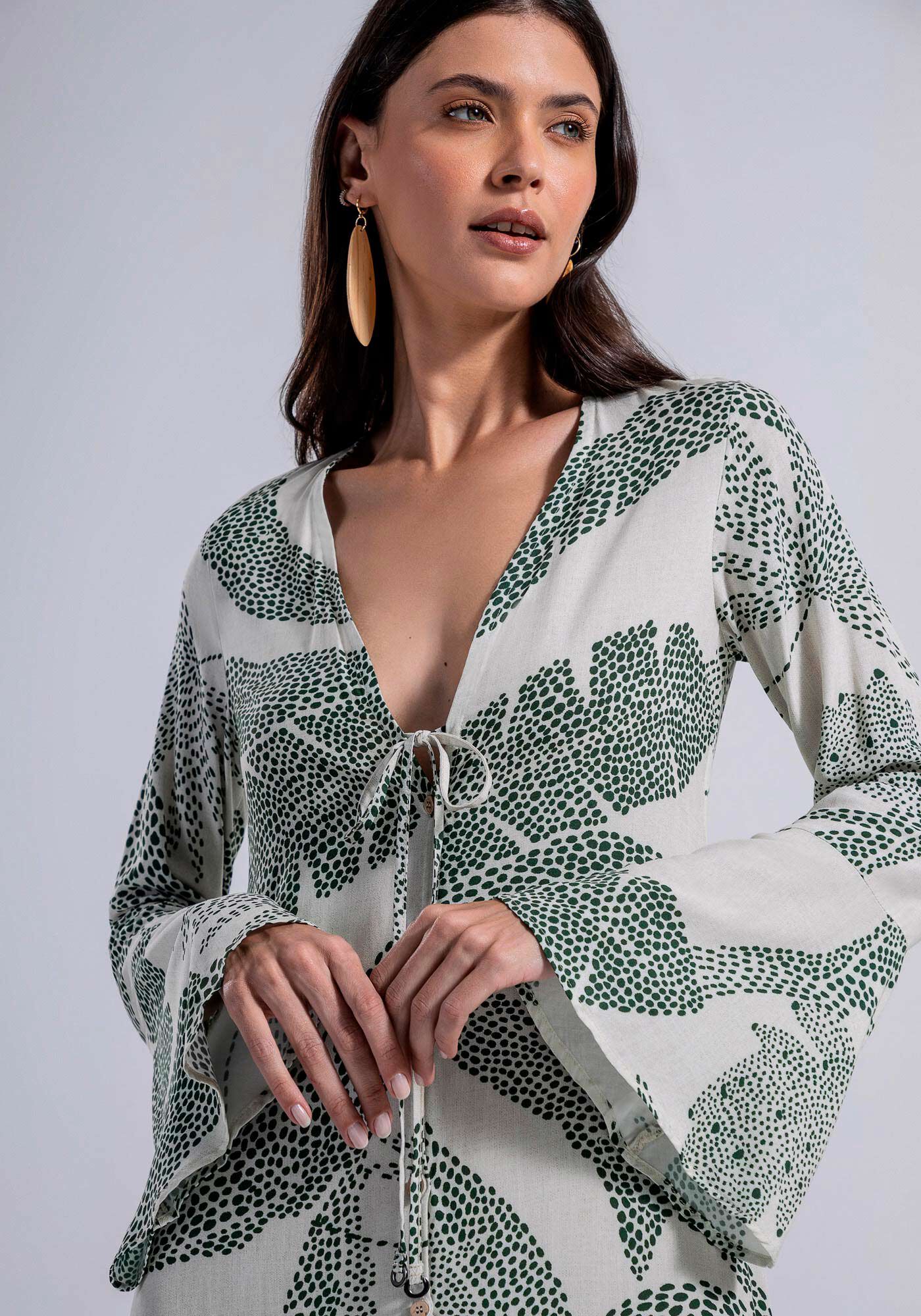 Vestido Longo Sa da de Praia em Viscose Chemise Lez a Lez