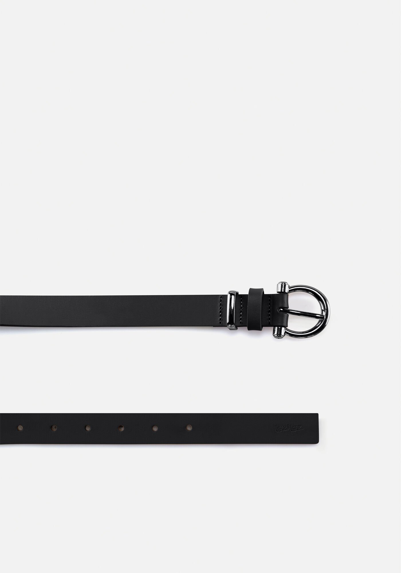 Cinto De Quadril Em Couro Com Fivela, PRETO, large.