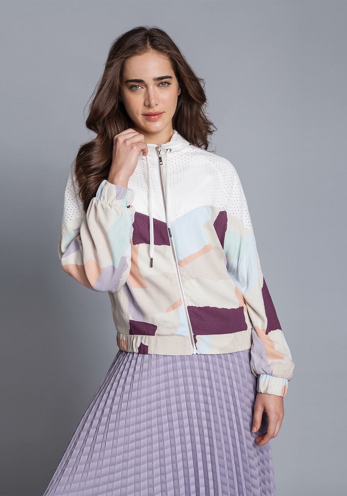 Jaqueta Estampada Recorte Laise, , large.