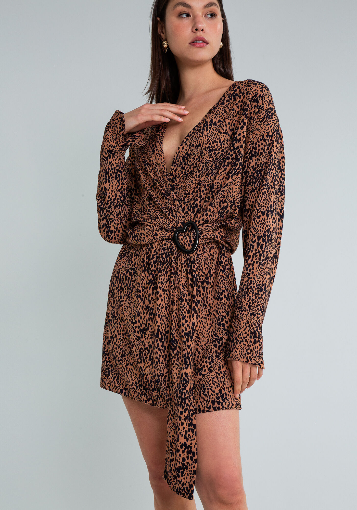 Vestido Manga Longa Transpassado, TEXTURA, large.