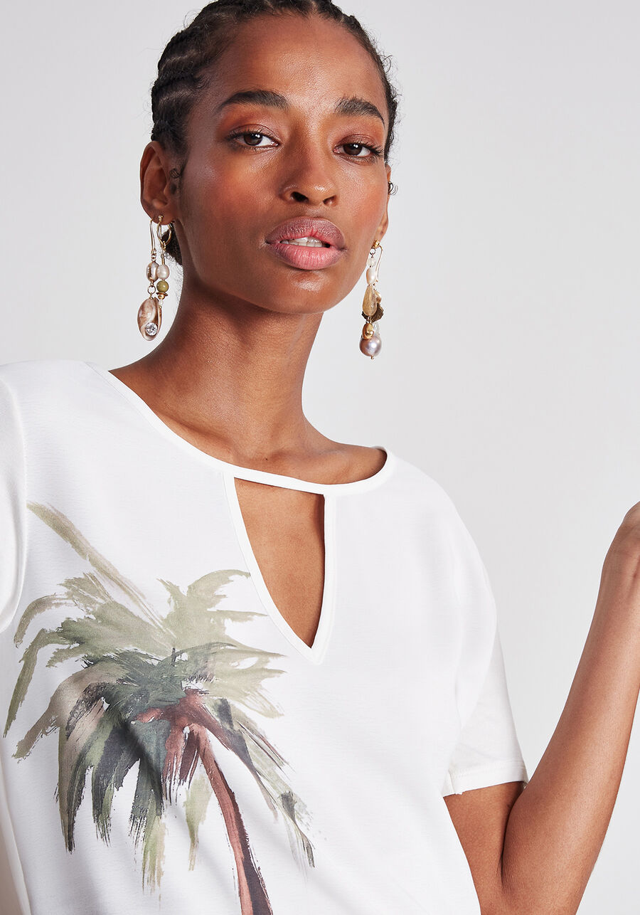 Blusa Estampada Recorte V, . Blusa Estampada Recorte V, , large.