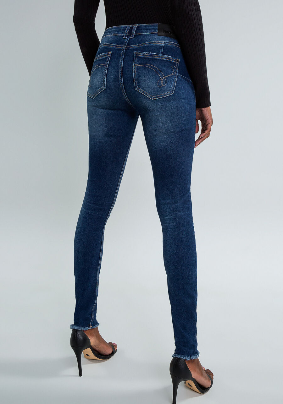 Calça Jeans Skinny Cropped Sirena Flat Belly, JEANS, large.