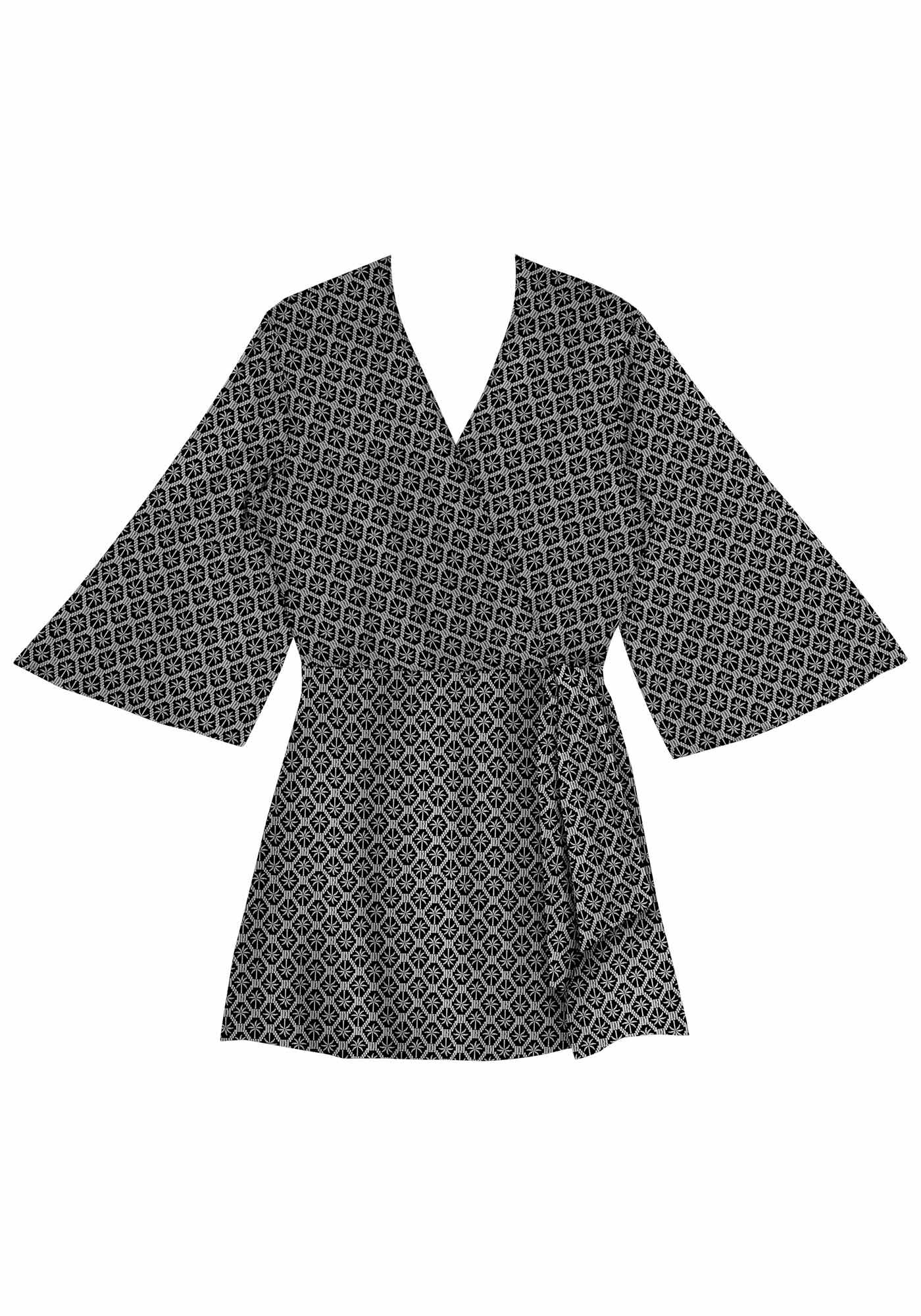 Macac&atilde;o Curto Estampado com Sobreposi&ccedil;&atilde;o Saia, MATELASSE, large.