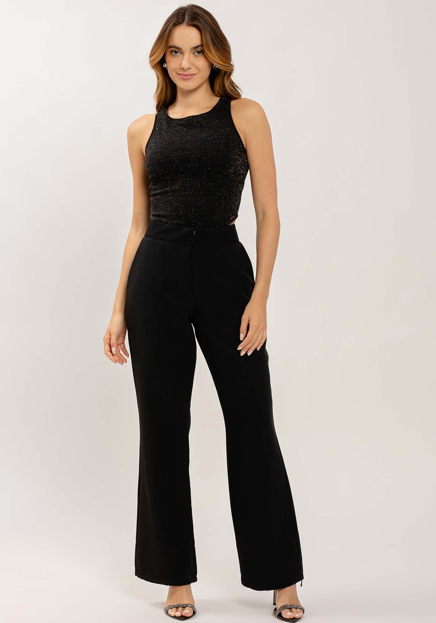 Regata Cropped em Malha Lurex, , large.