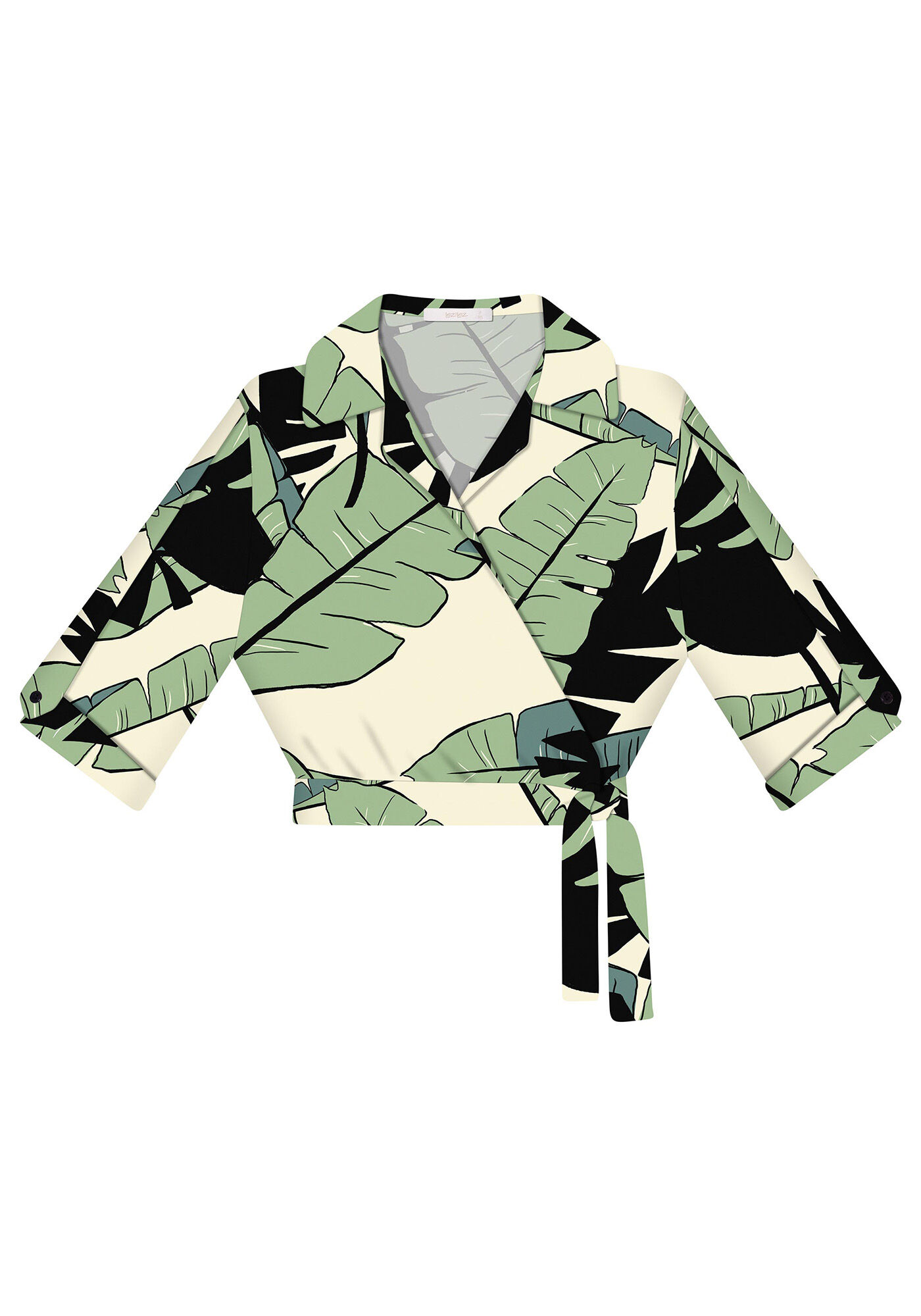 Blusa Cropped Linho Estampa, , large.