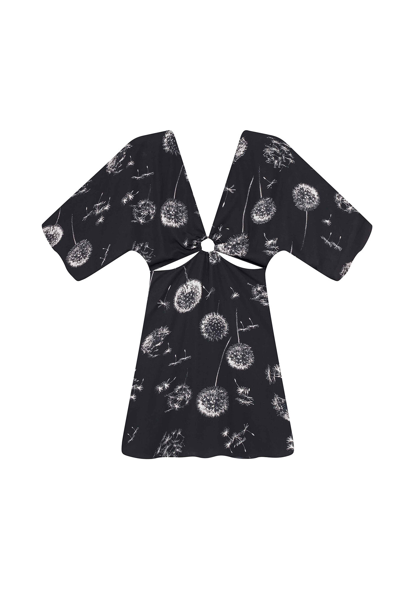 Vestido Tecido Crepe Chiffon Curto, , large.