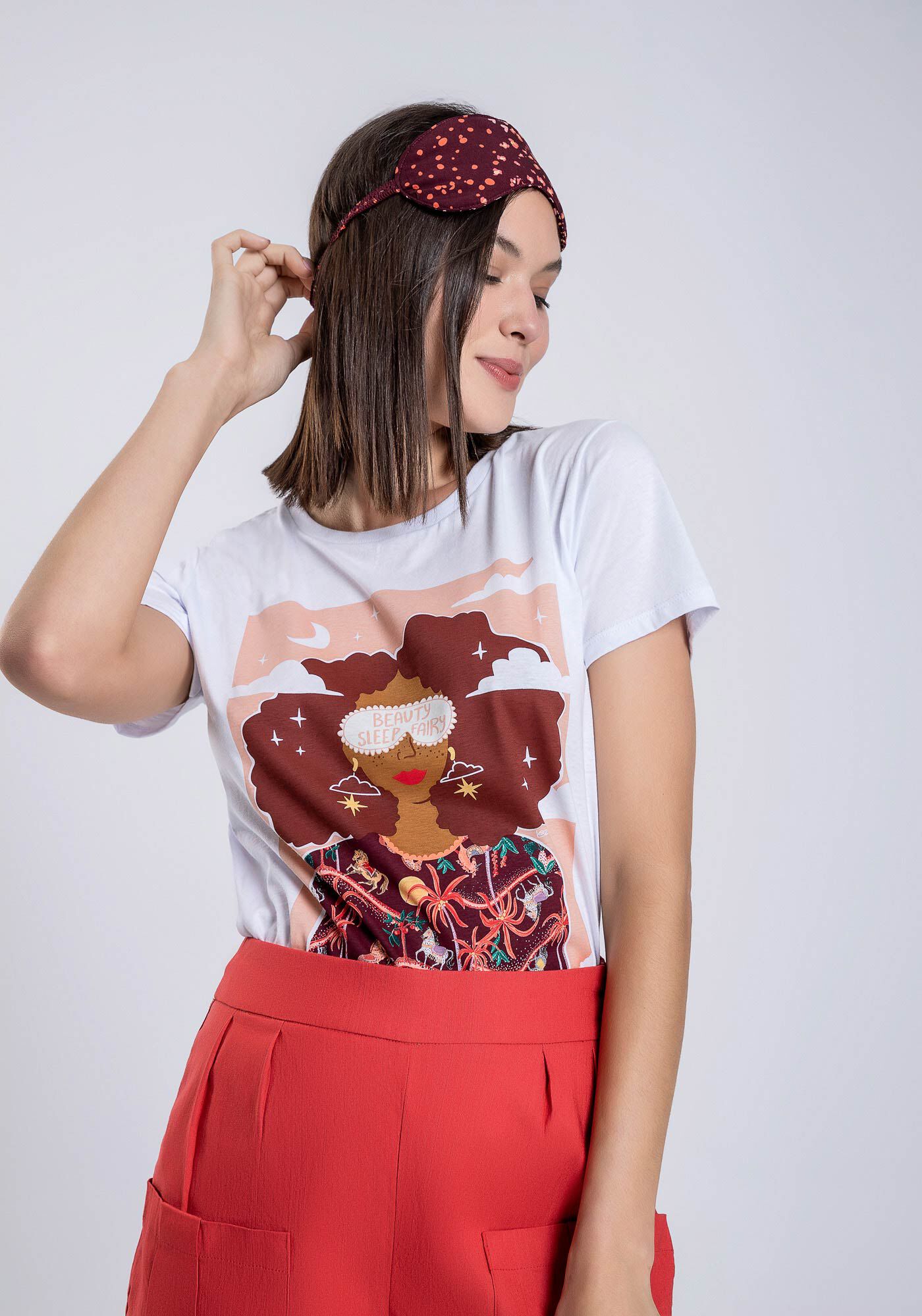 Blusa Estampada em Malha com Tapa Olho, , large.