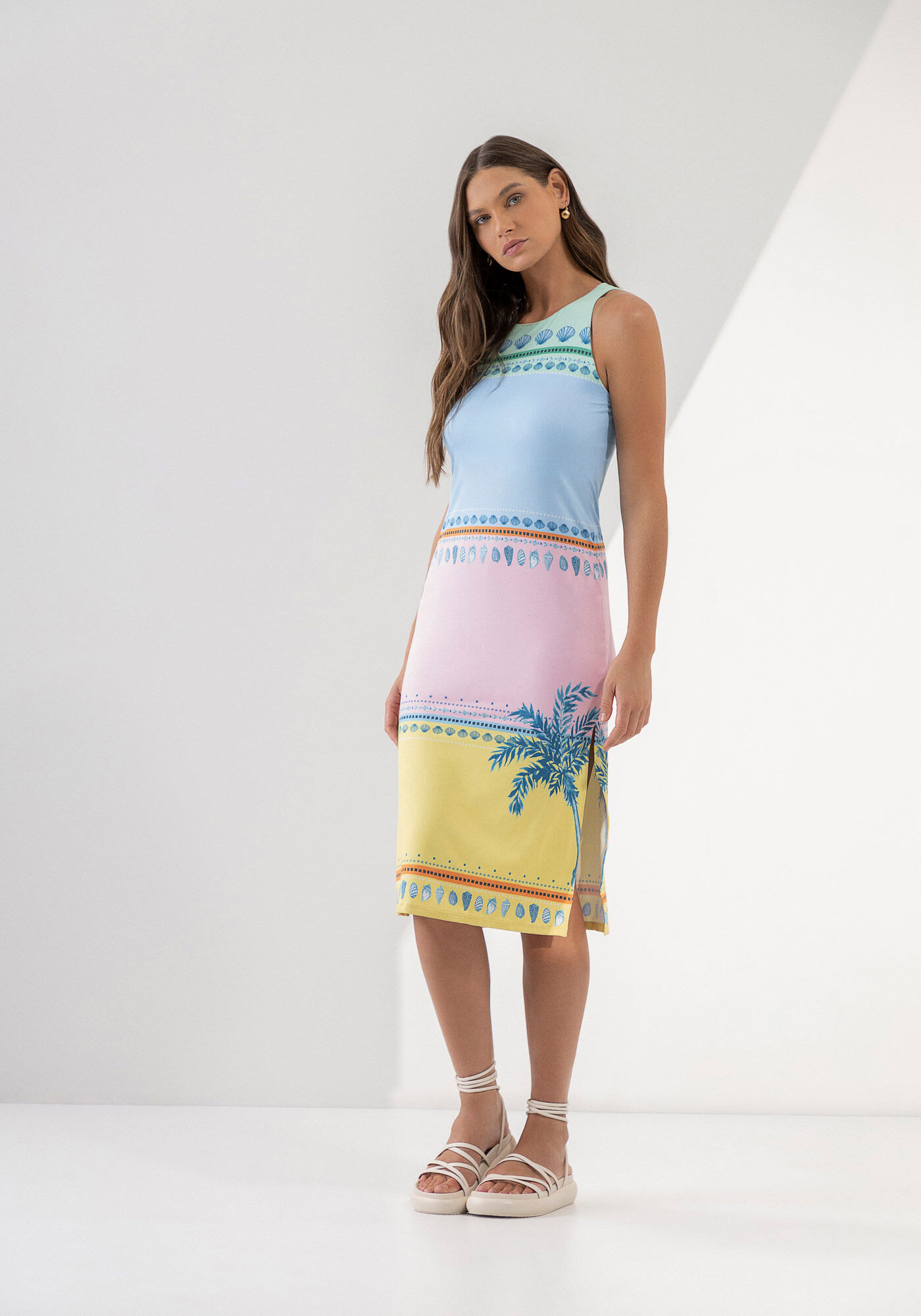 Vestido Midi em Malha Aveludada Estampado, , large.