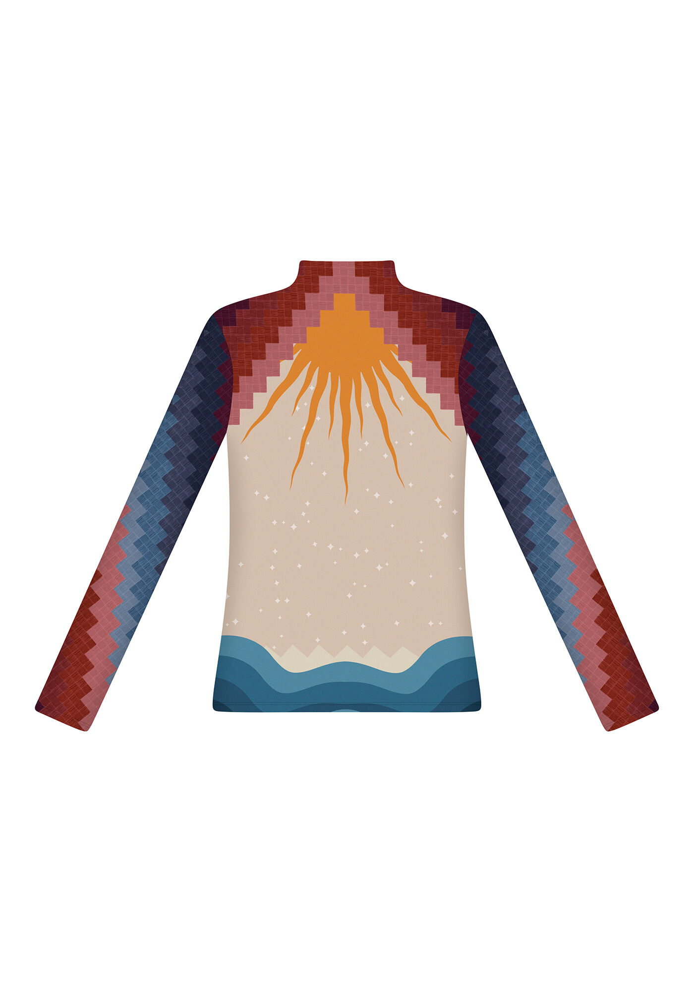 Blusa Manga Longa Gola Alta Estampa, SEJA SOL, large.