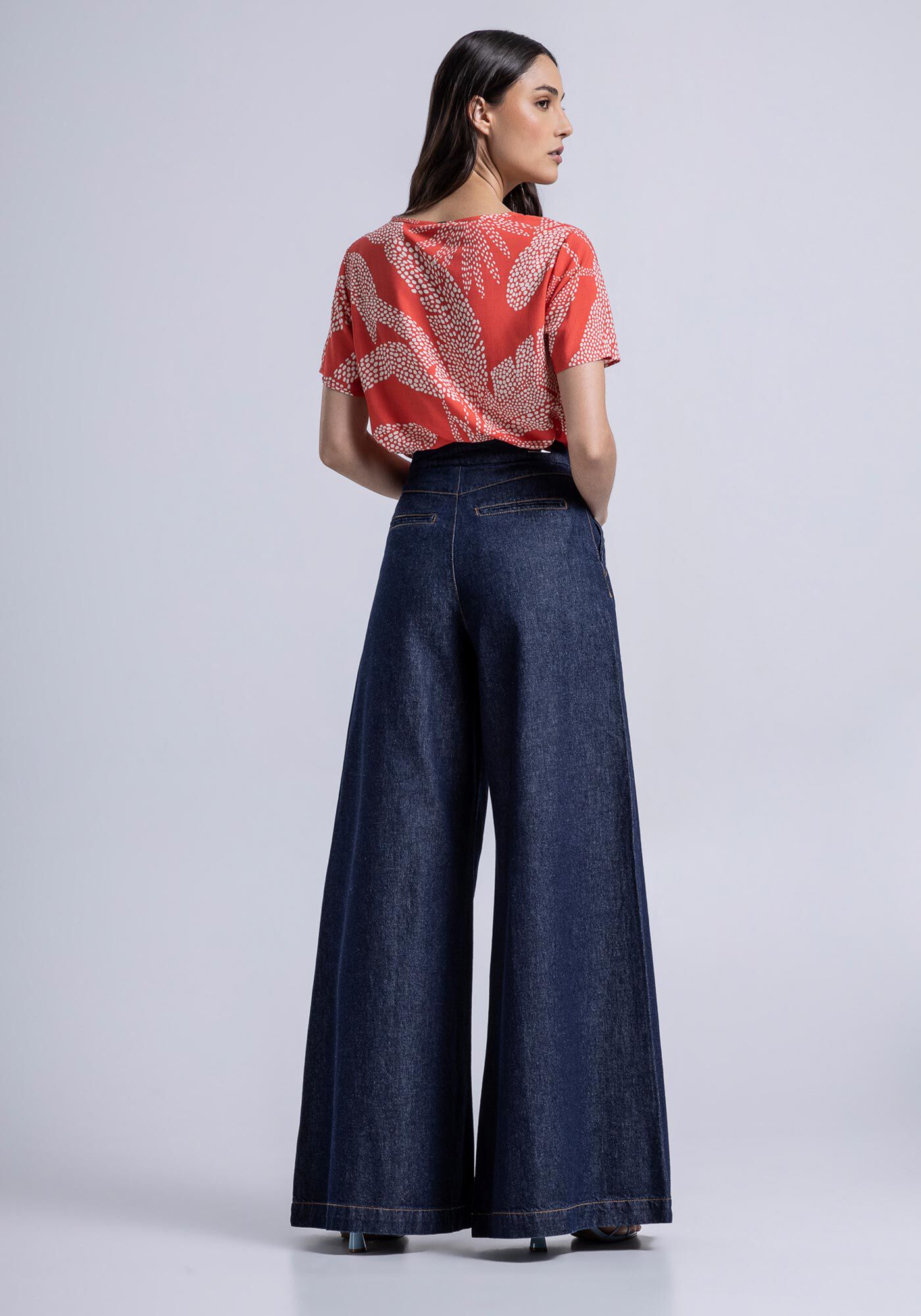 Blusa Manga Curta em Viscose Estampada, , large.