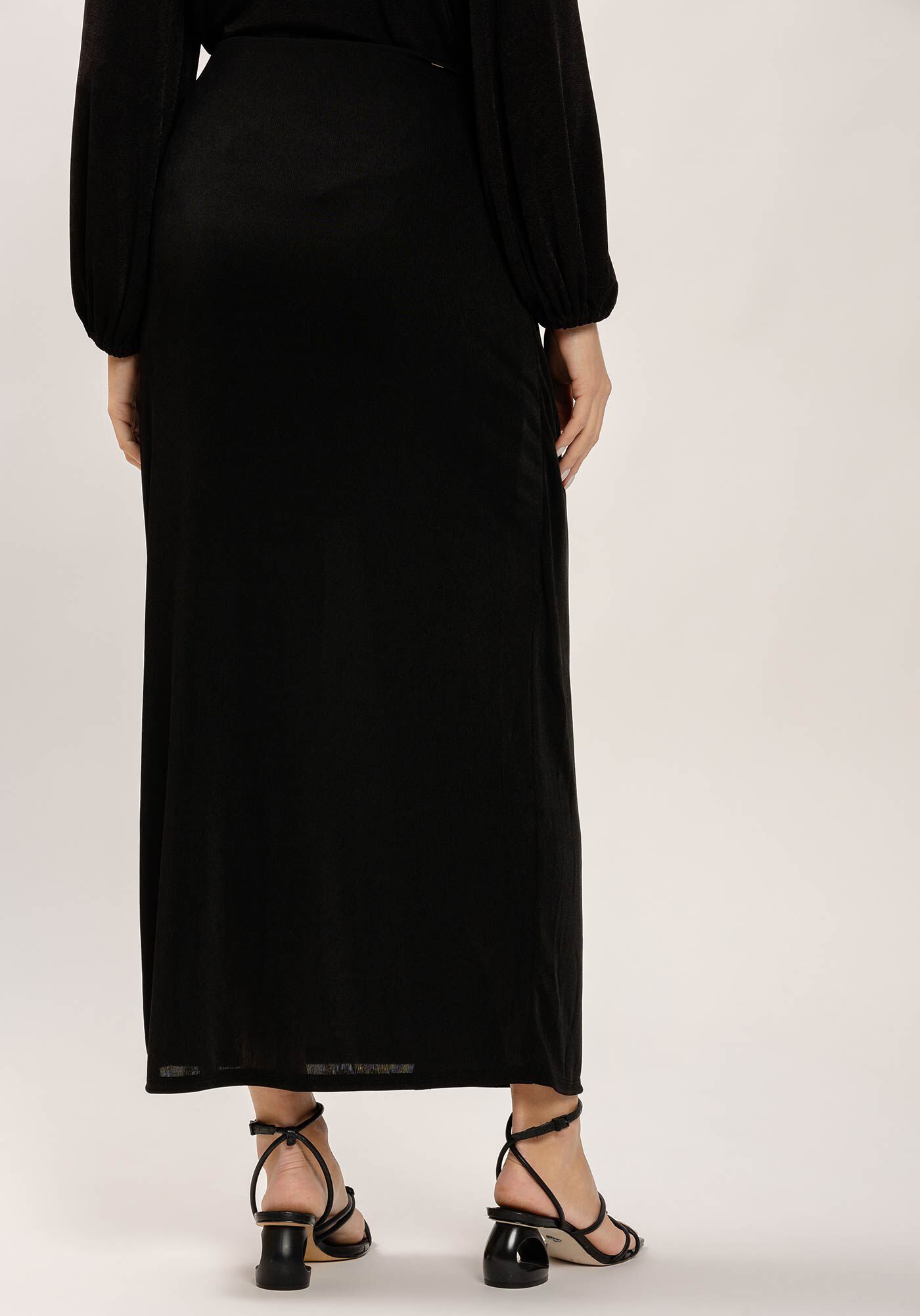 Saia Midi Ch&aacute; Transpassada com Detalhe, , large.